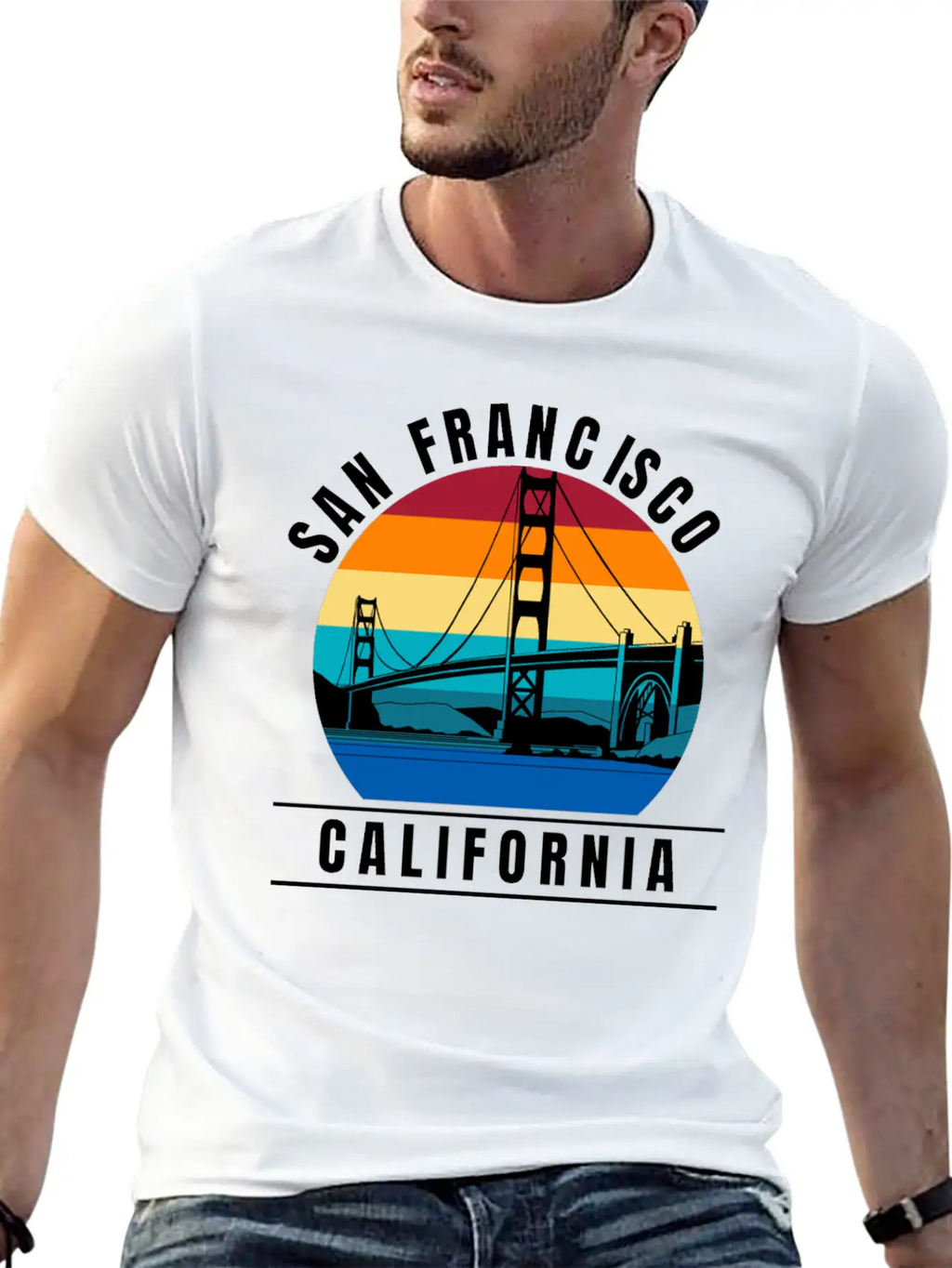 San Francisco California Golden Gate Bridge Breathable Graphic T-Shirt – Perfect For Casual Days