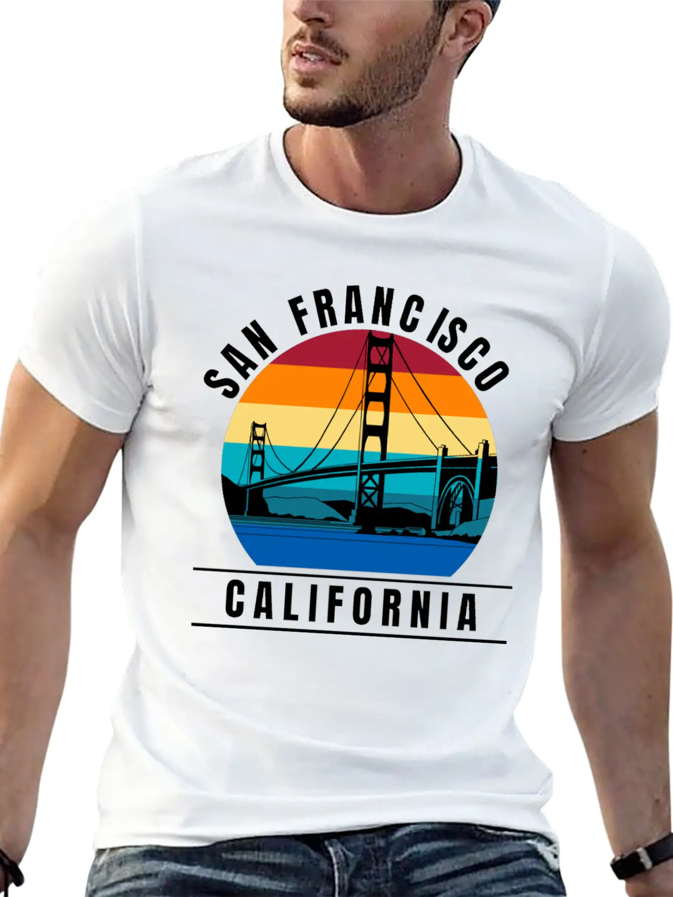 San Francisco California Golden Gate Bridge Breathable Graphic T-Shirt – Perfect For Casual Days