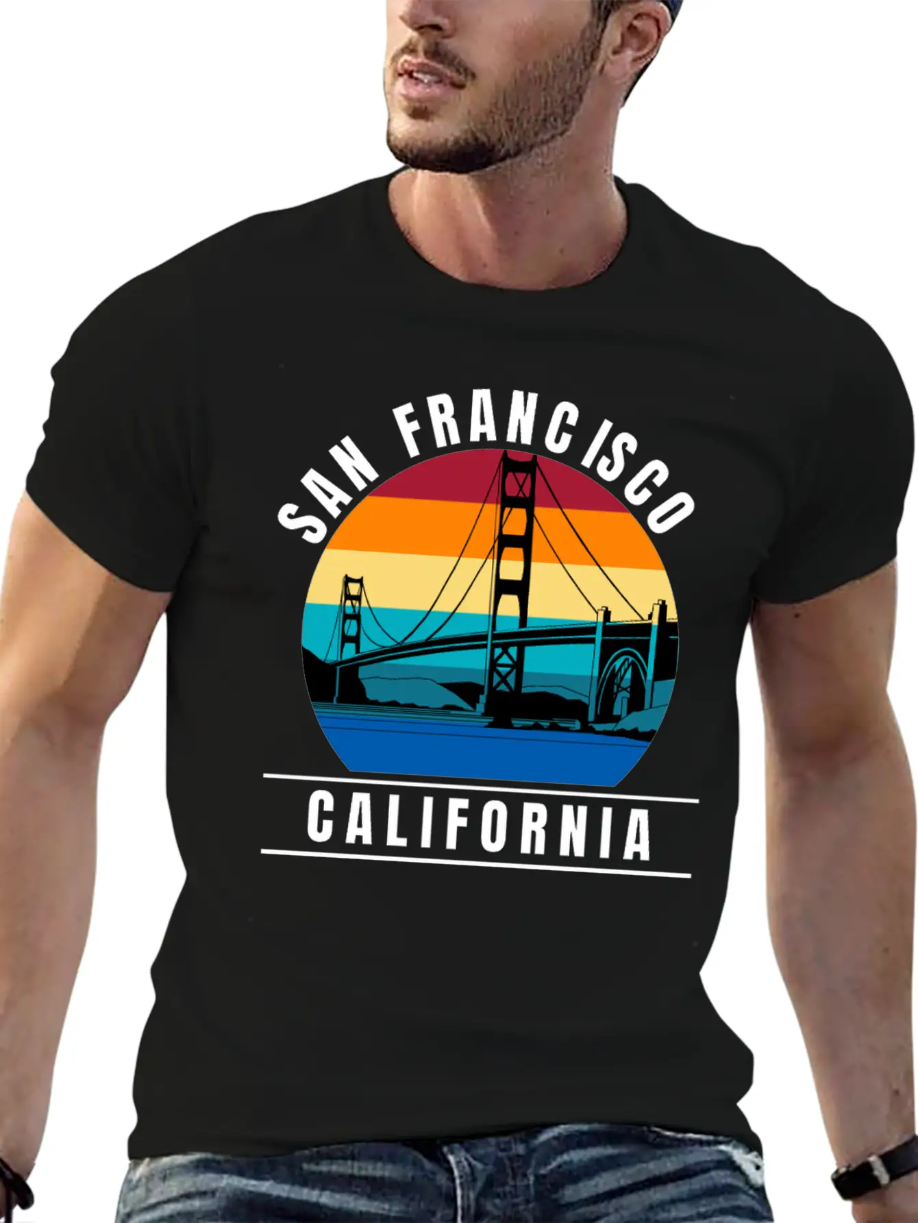 San Francisco California Golden Gate Bridge Breathable Graphic T-Shirt – Perfect For Casual Days