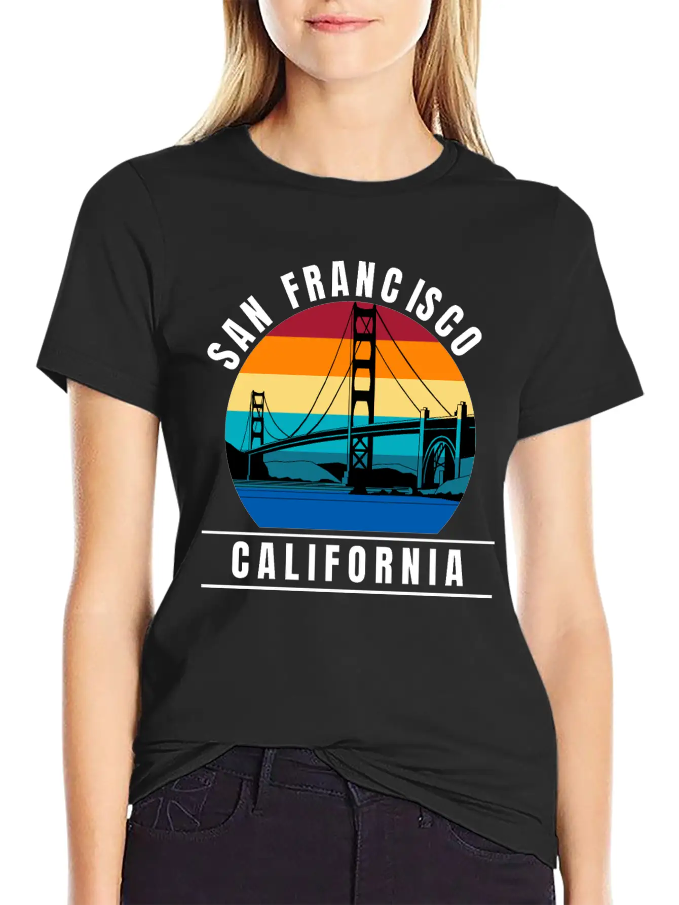 San Francisco California Golden Gate Bridge Breathable Graphic T-Shirt – Perfect For Casual Days