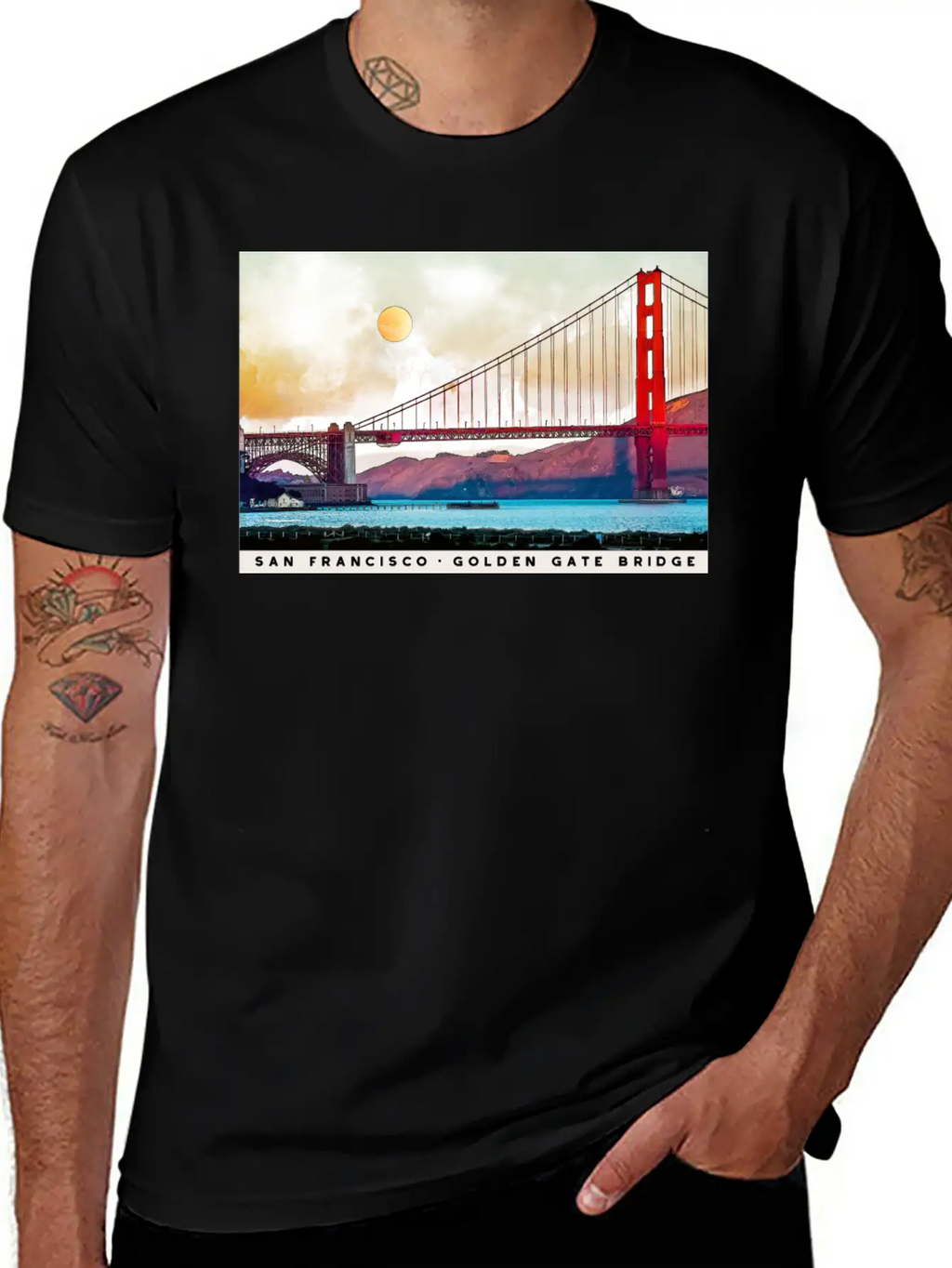San Francisco Golden Gate Bridge Architecture USA Unisex Casual T-Shirt – Clean Design For Daily Comfort