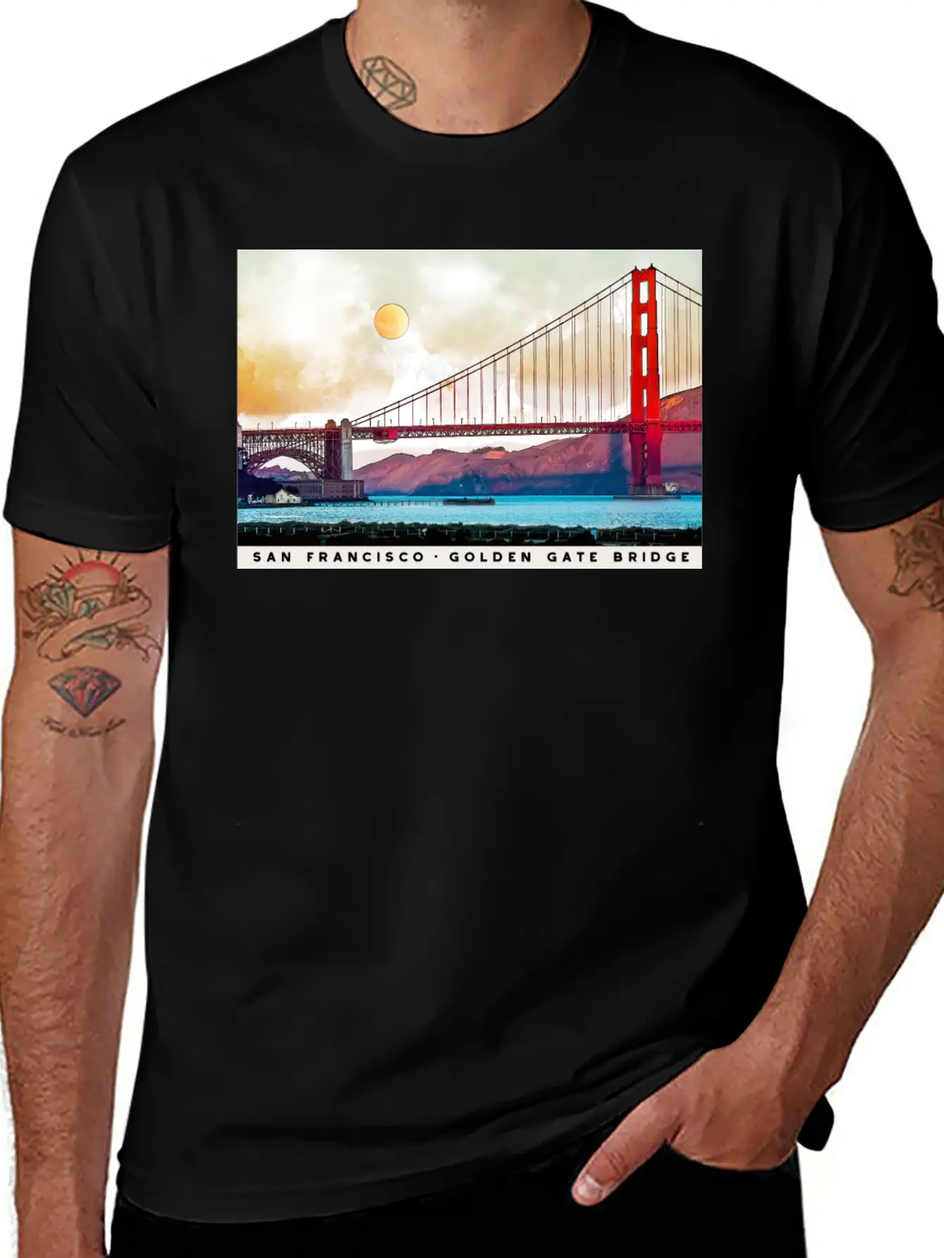 San Francisco Golden Gate Bridge Architecture USA Unisex Casual T-Shirt – Clean Design For Daily Comfort