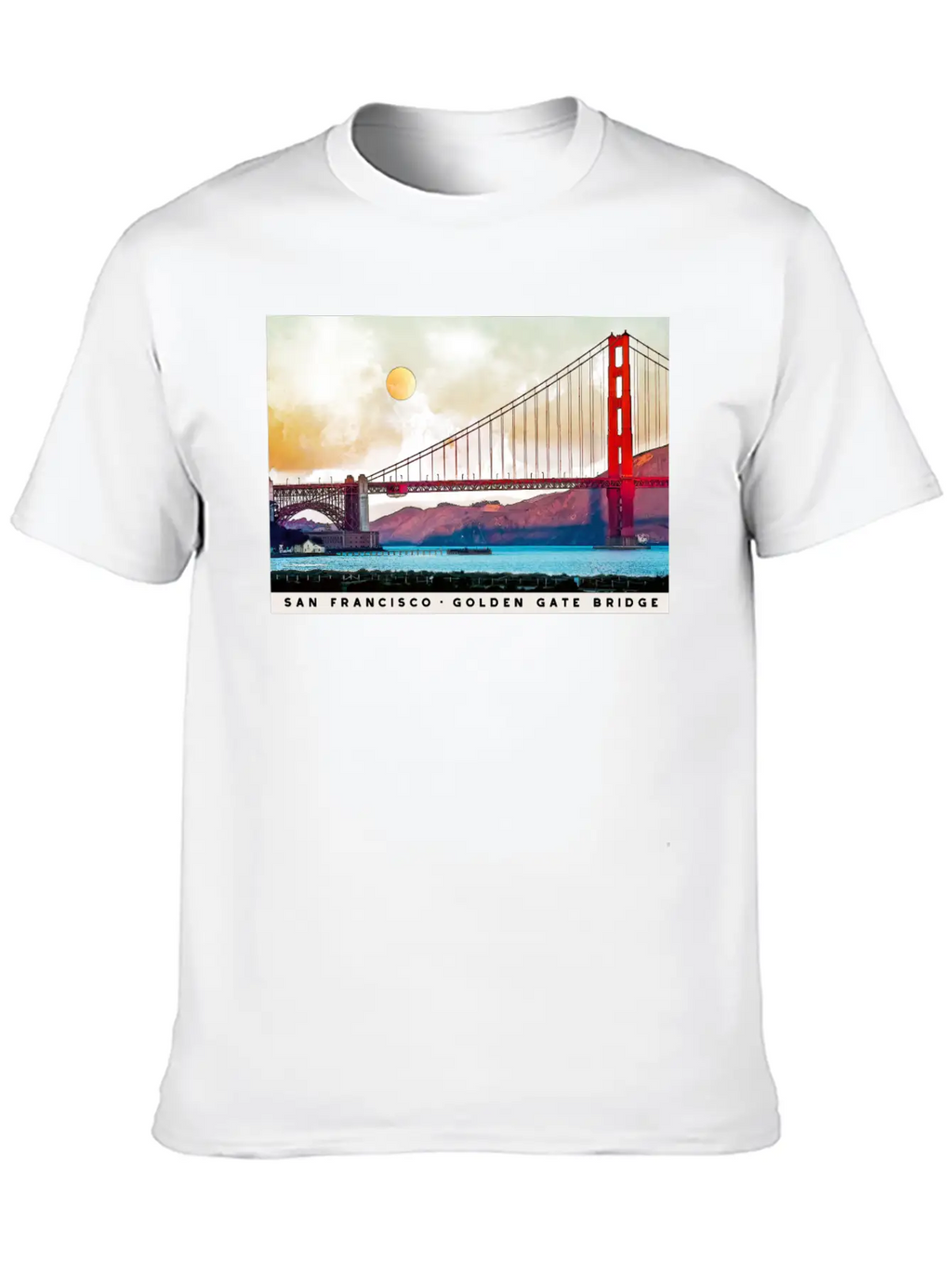 San Francisco Golden Gate Bridge Architecture USA Unisex Casual T-Shirt – Clean Design For Daily Comfort