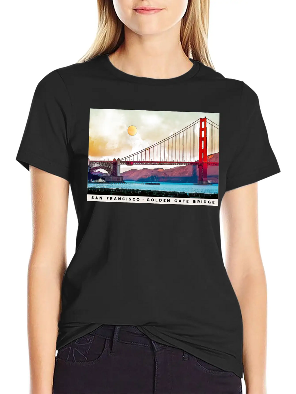 San Francisco Golden Gate Bridge Architecture USA Unisex Casual T-Shirt – Clean Design For Daily Comfort