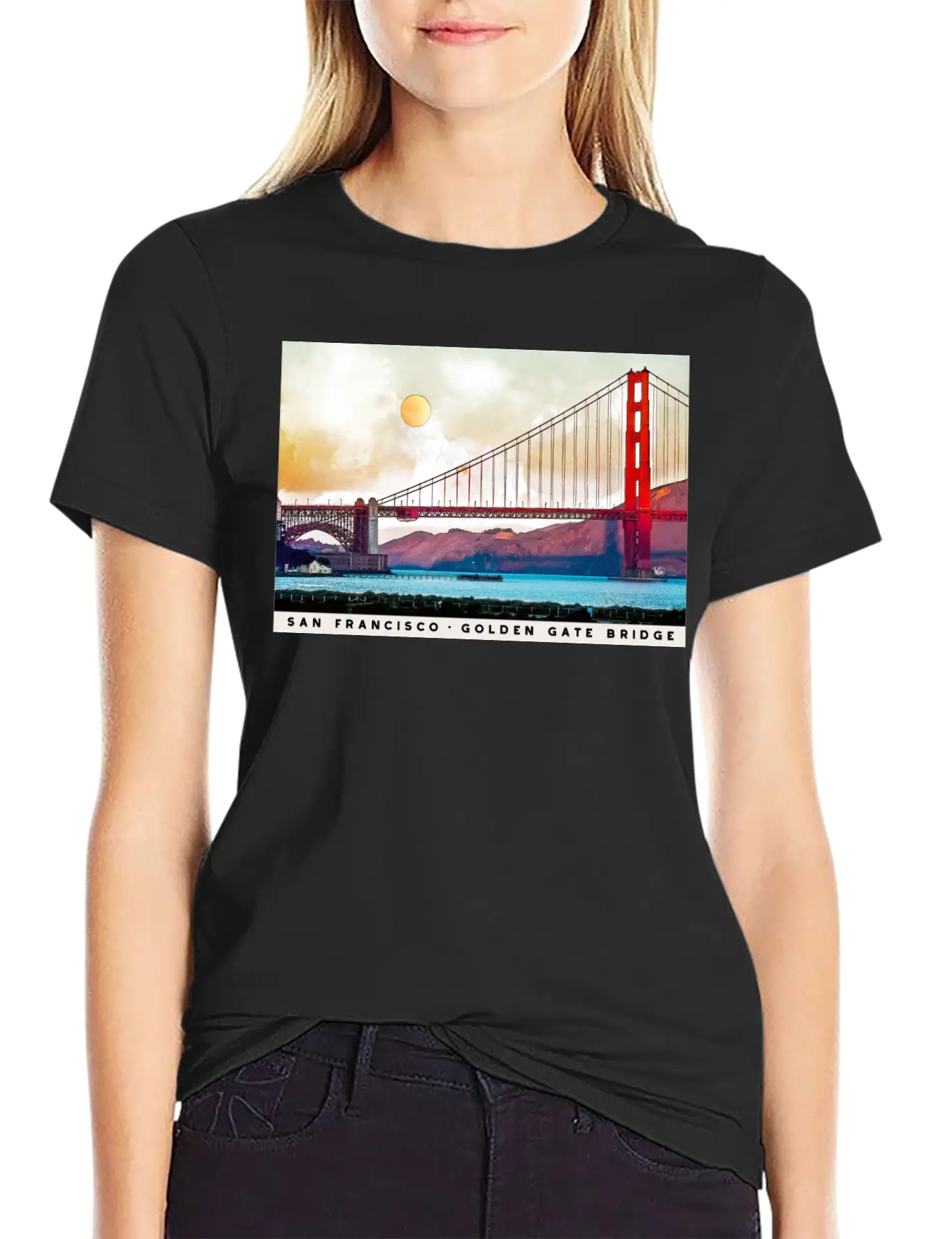 San Francisco Golden Gate Bridge Architecture USA Unisex Casual T-Shirt – Clean Design For Daily Comfort