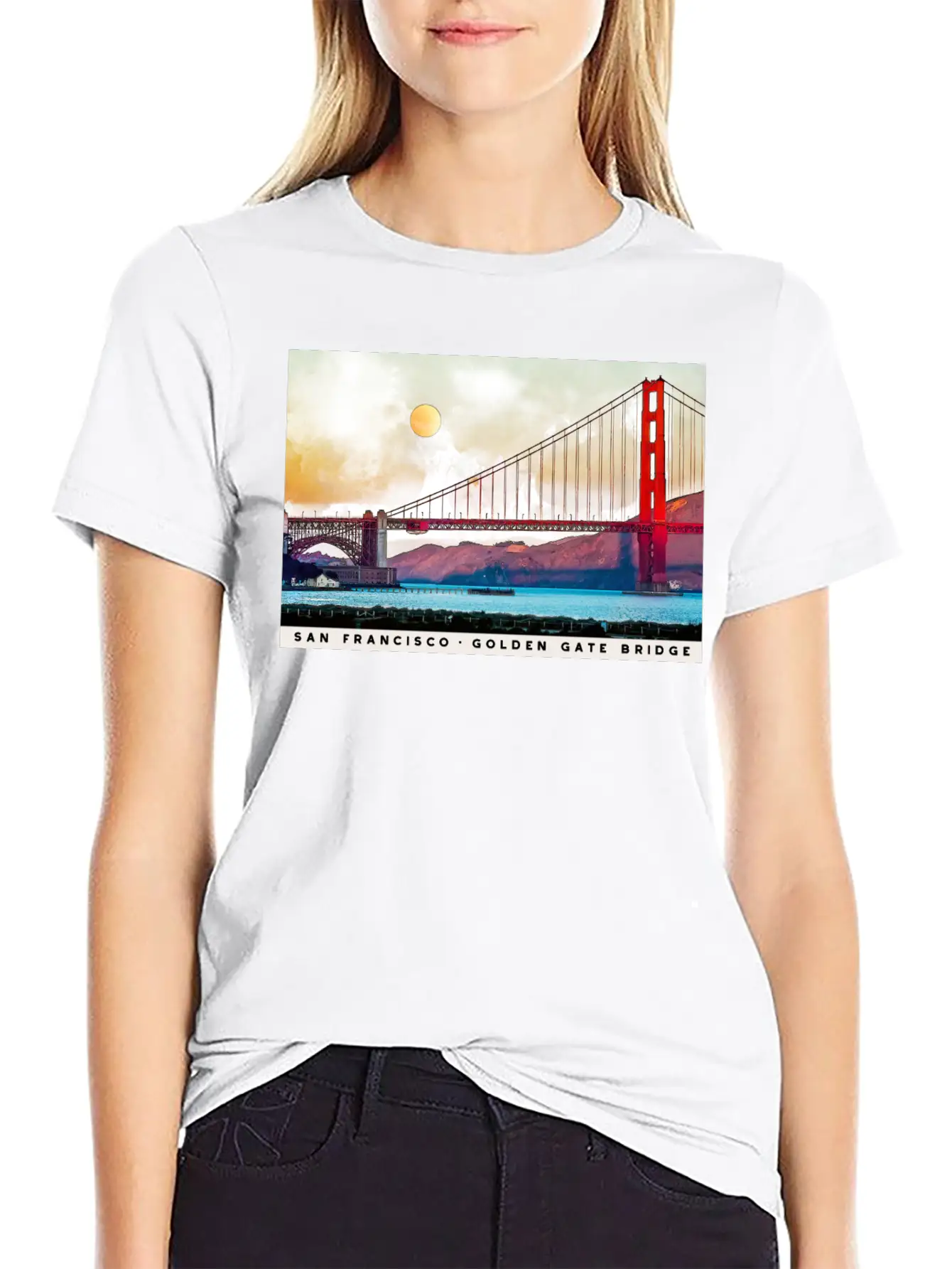San Francisco Golden Gate Bridge Architecture USA Unisex Casual T-Shirt – Clean Design For Daily Comfort
