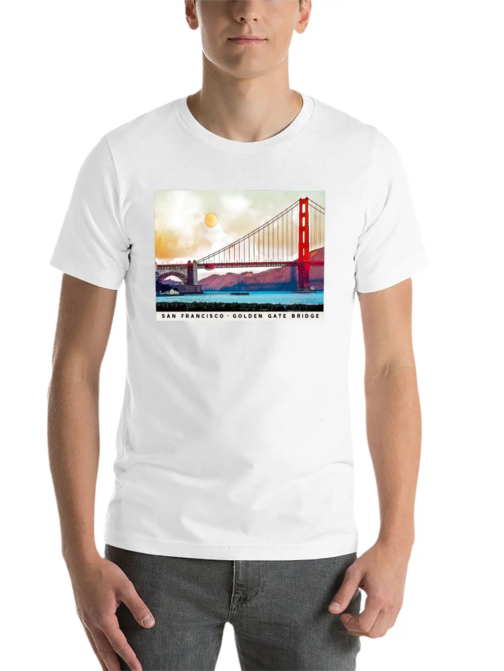 San Francisco Golden Gate Bridge Architecture USA Unisex Casual T-Shirt – Clean Design For Daily Comfort