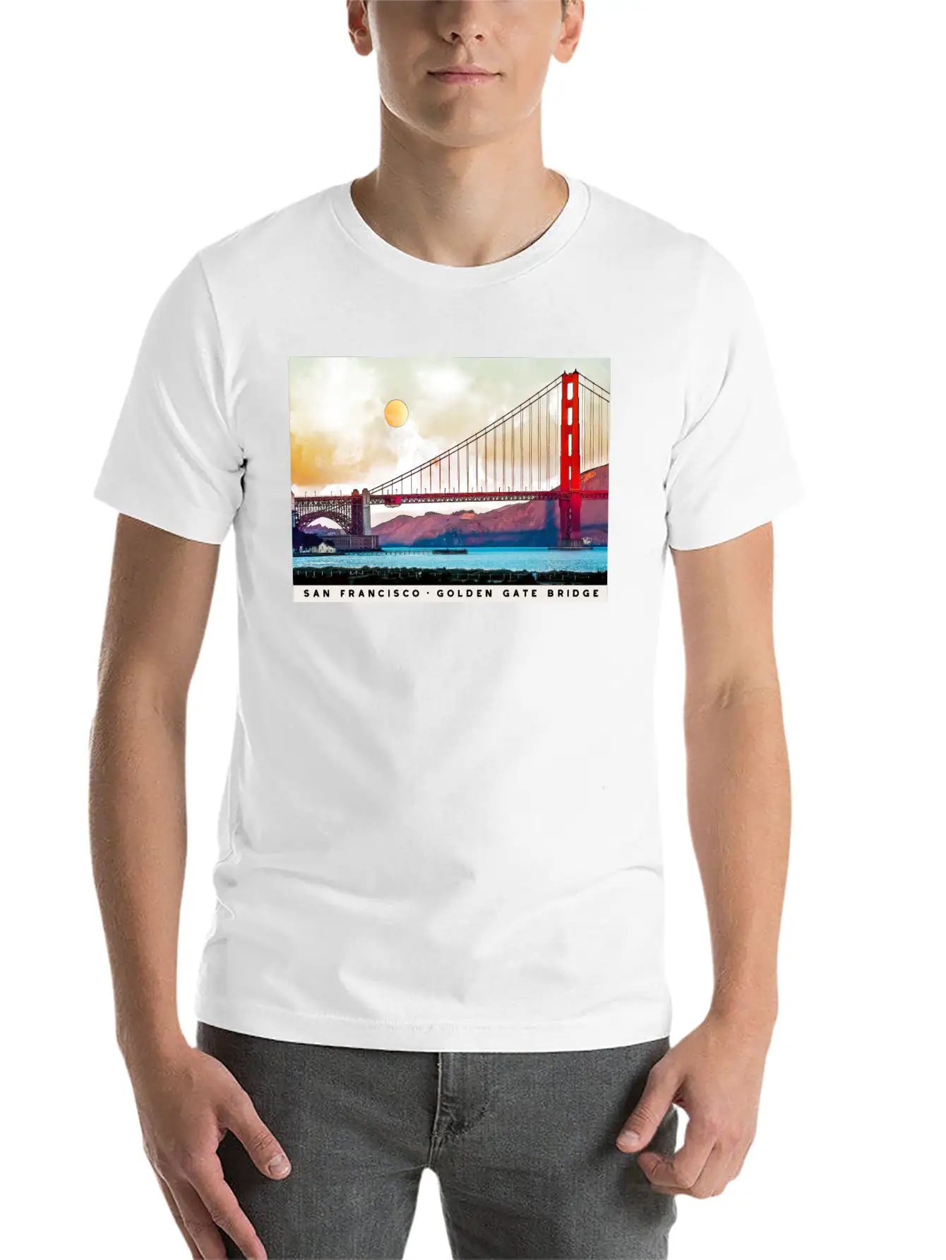 San Francisco Golden Gate Bridge Architecture USA Unisex Casual T-Shirt – Clean Design For Daily Comfort