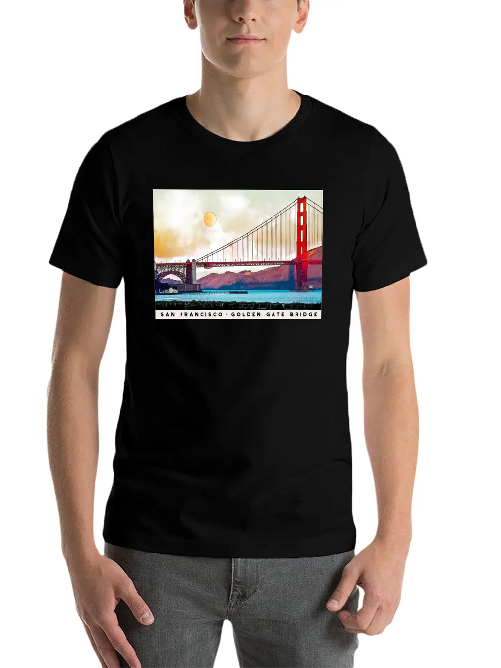 San Francisco Golden Gate Bridge Architecture USA Unisex Casual T-Shirt – Clean Design For Daily Comfort