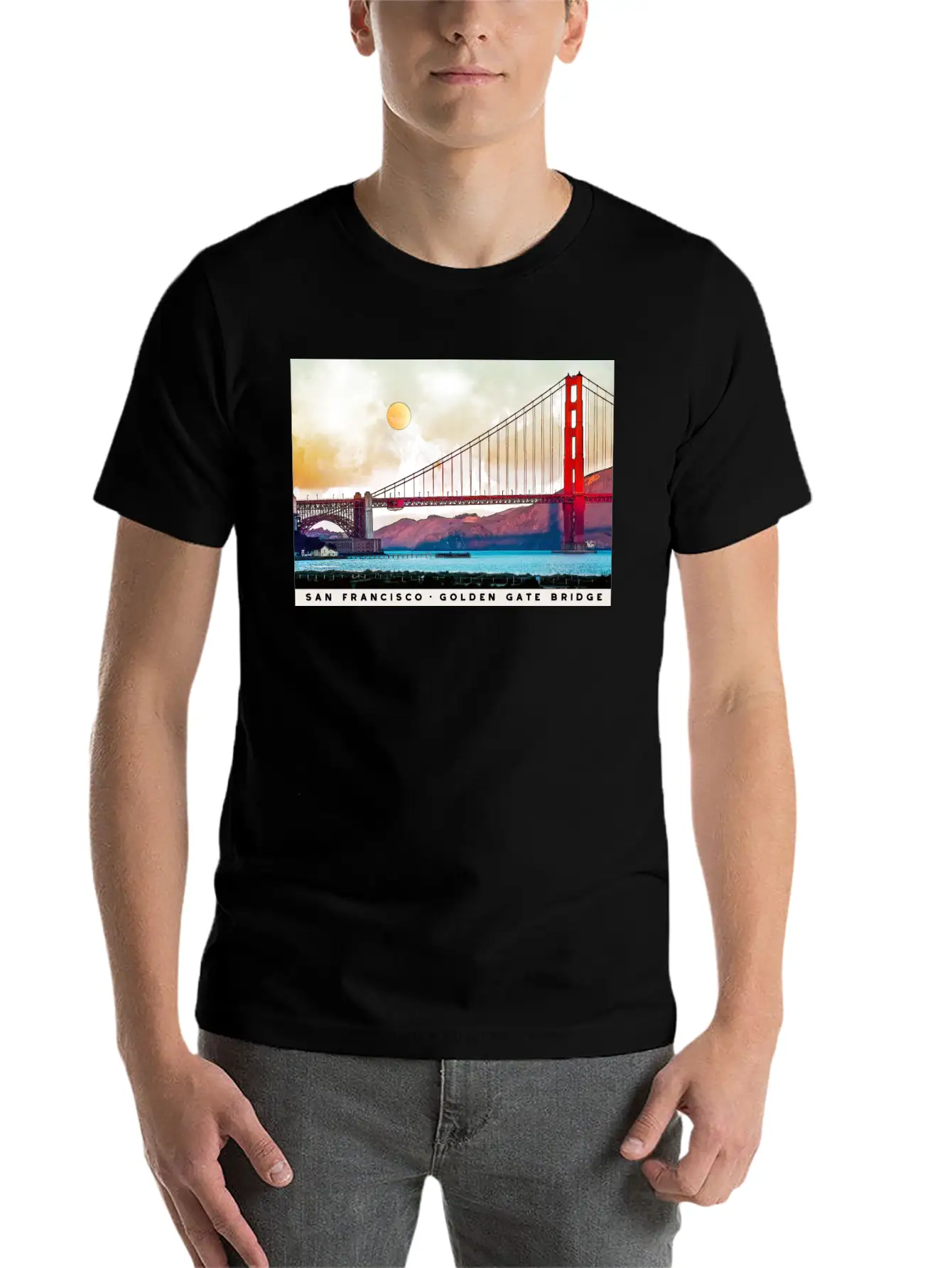 San Francisco Golden Gate Bridge Architecture USA Unisex Casual T-Shirt – Clean Design For Daily Comfort