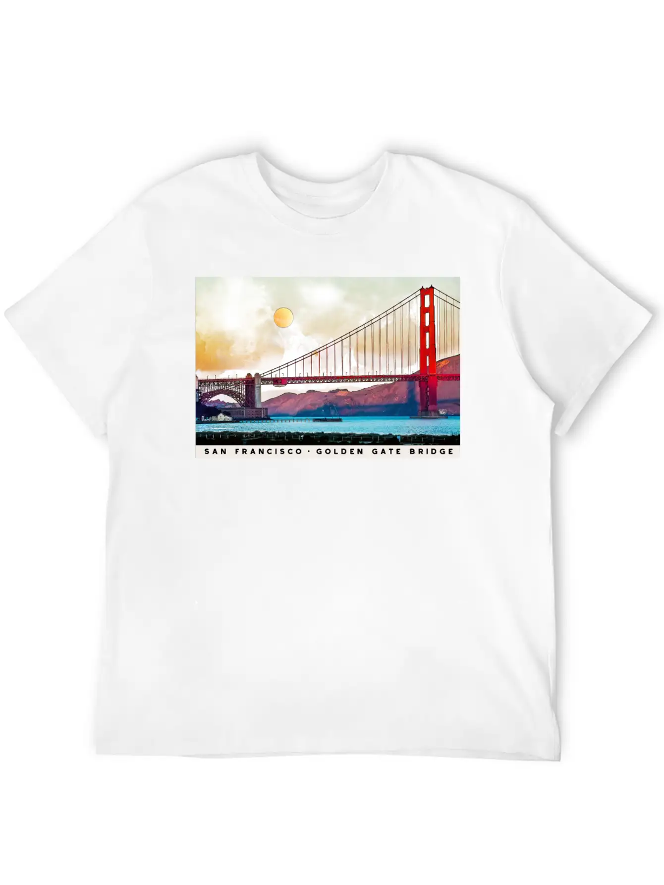 San Francisco Golden Gate Bridge Architecture USA Unisex Casual T-Shirt – Clean Design For Daily Comfort