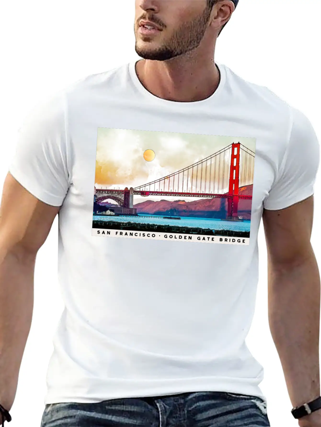 San Francisco Golden Gate Bridge Architecture USA Unisex Casual T-Shirt – Clean Design For Daily Comfort