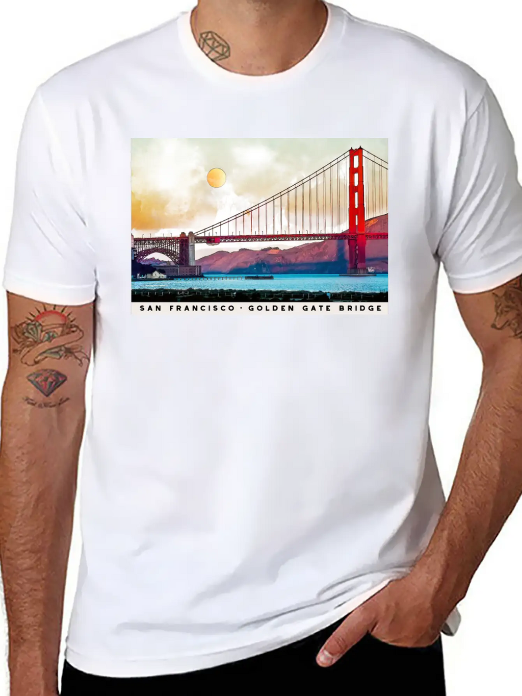 San Francisco Golden Gate Bridge Architecture USA Unisex Casual T-Shirt – Clean Design For Daily Comfort