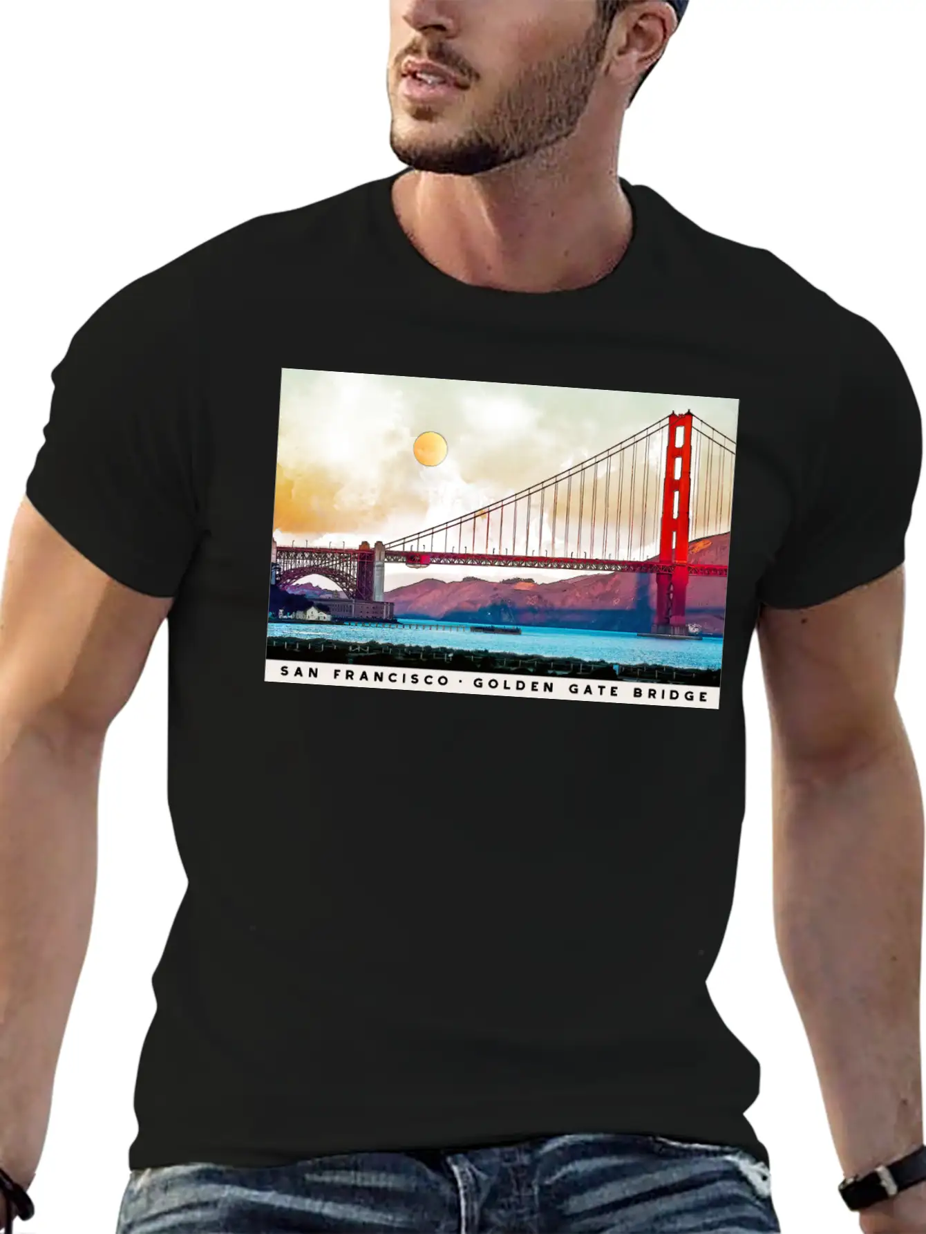 San Francisco Golden Gate Bridge Architecture USA Unisex Casual T-Shirt – Clean Design For Daily Comfort