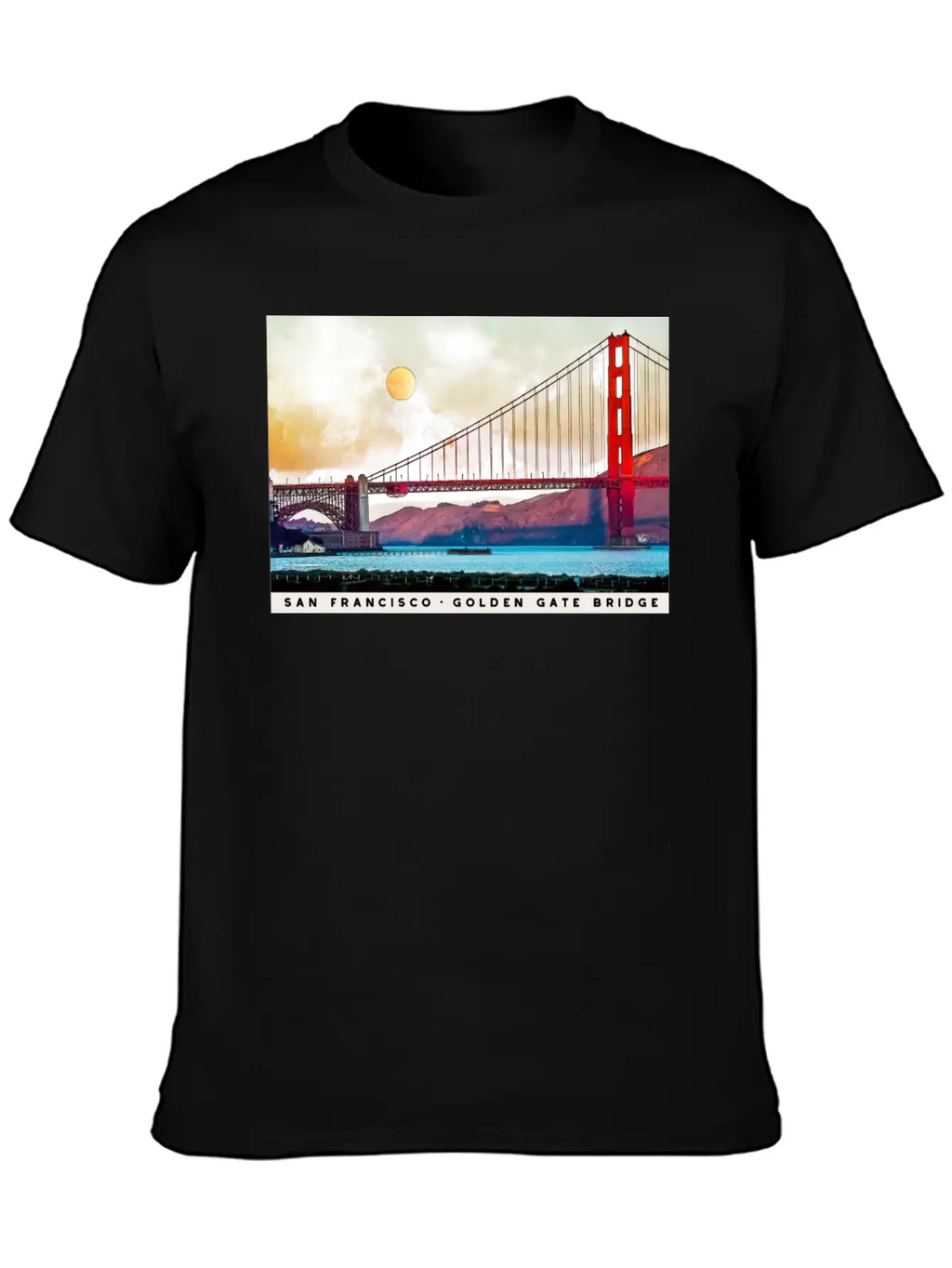 San Francisco Golden Gate Bridge Architecture USA Unisex Casual T-Shirt – Clean Design For Daily Comfort