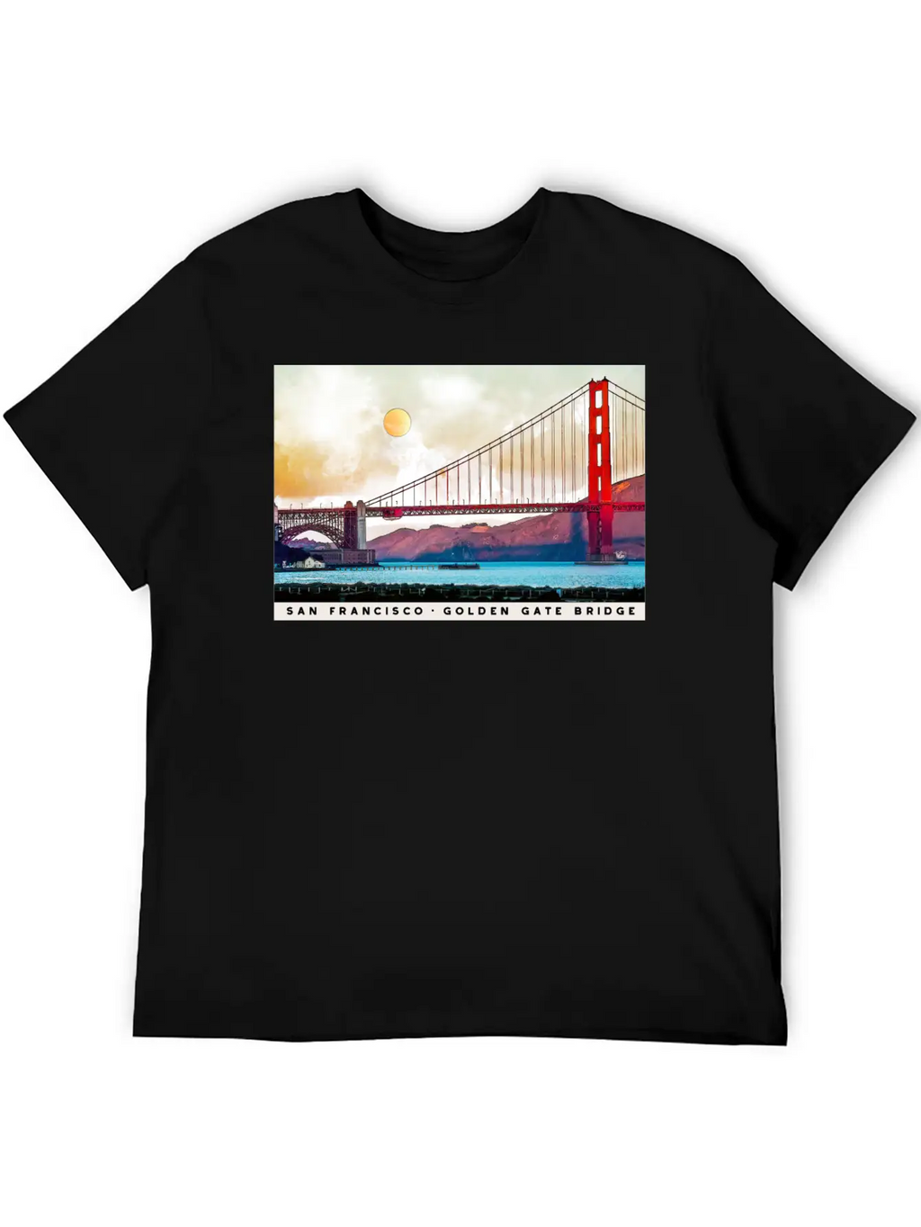 San Francisco Golden Gate Bridge Architecture USA Unisex Casual T-Shirt – Clean Design For Daily Comfort