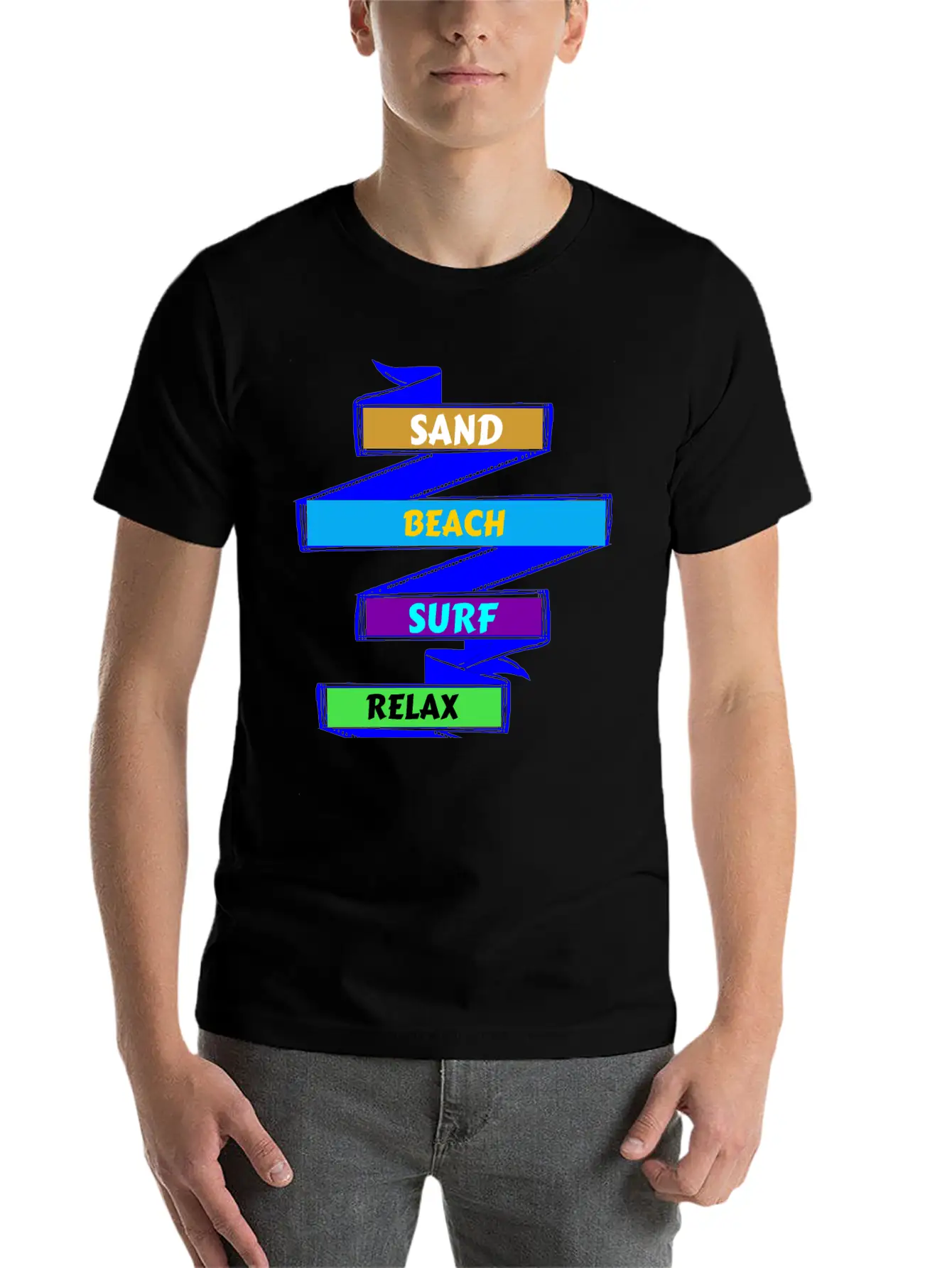 Sand Beach Surf Relax Unisex Casual T-Shirt – Clean Design For Daily Comfort