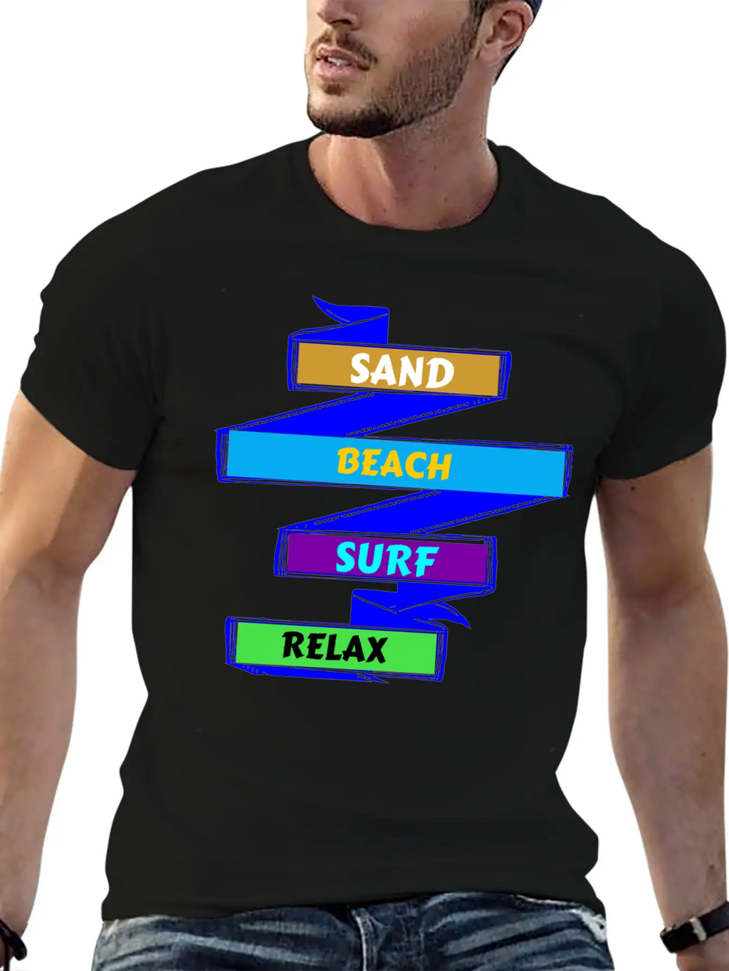 Sand Beach Surf Relax Unisex Casual T-Shirt – Clean Design For Daily Comfort