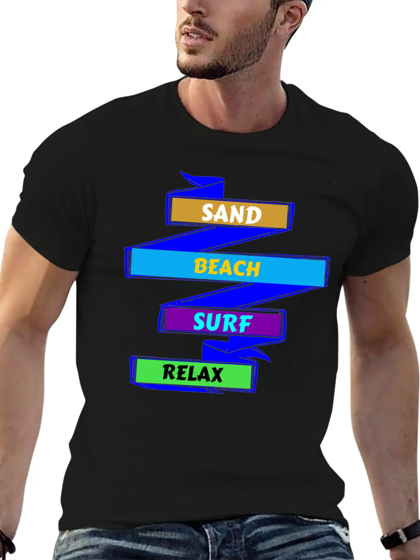 Sand Beach Surf Relax Unisex Casual T-Shirt – Clean Design For Daily Comfort