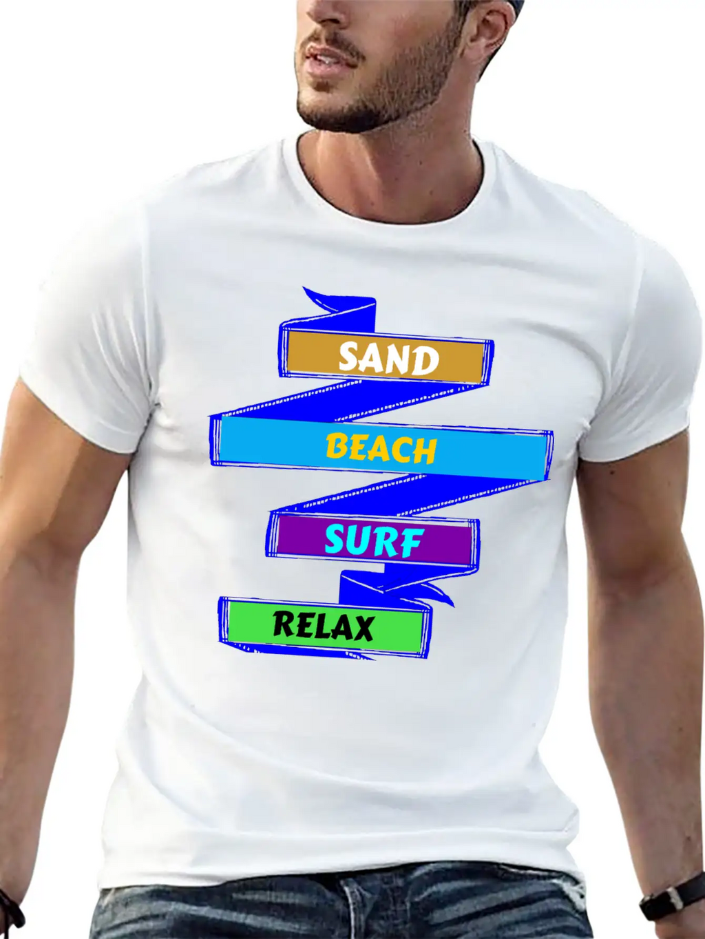 Sand Beach Surf Relax Unisex Casual T-Shirt – Clean Design For Daily Comfort