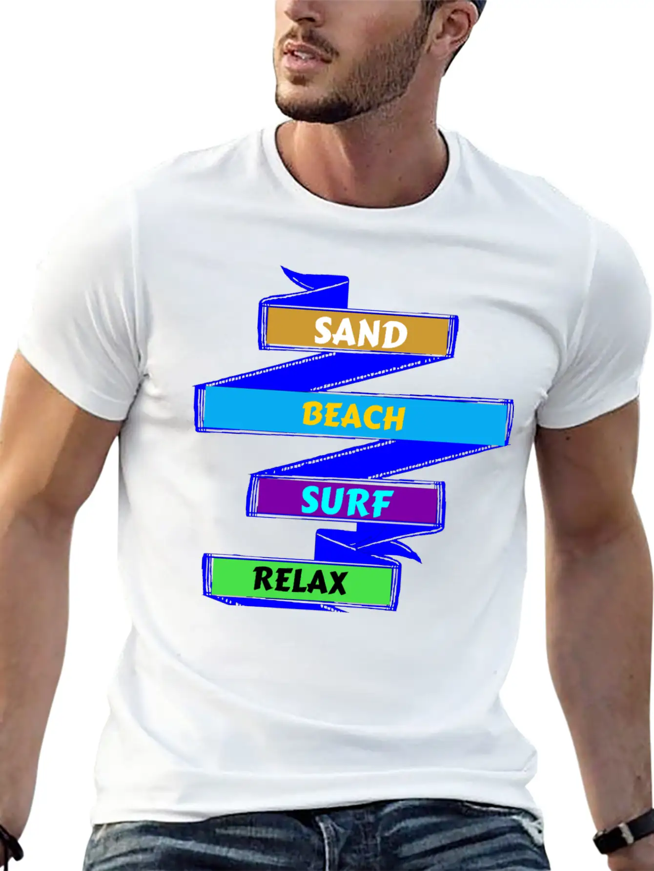 Sand Beach Surf Relax Unisex Casual T-Shirt – Clean Design For Daily Comfort