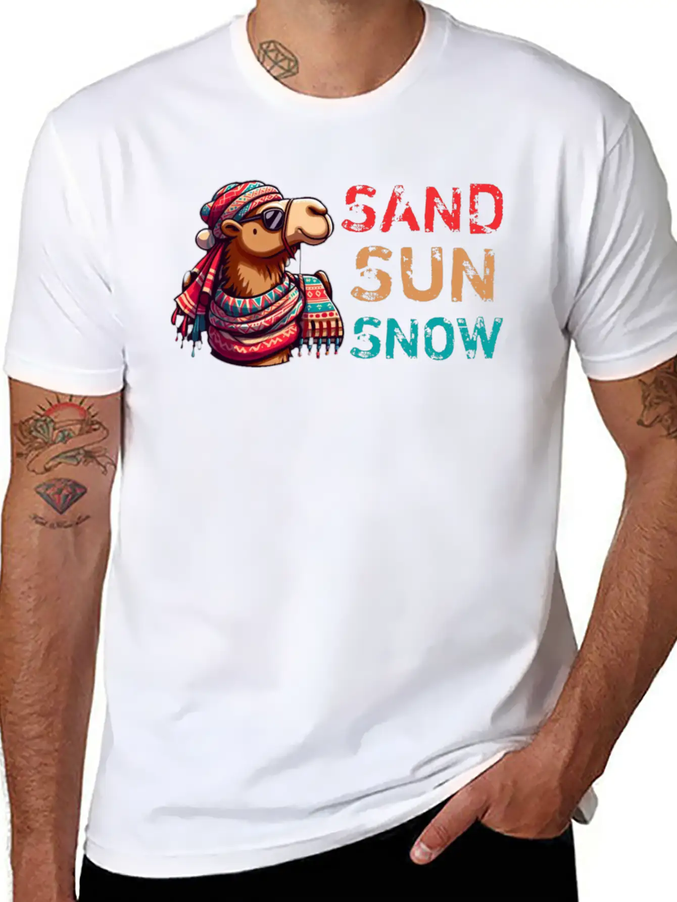Sand Sun Snow Unisex Short Sleeve Soft Cotton T-Shirt – Casual Everyday Wear