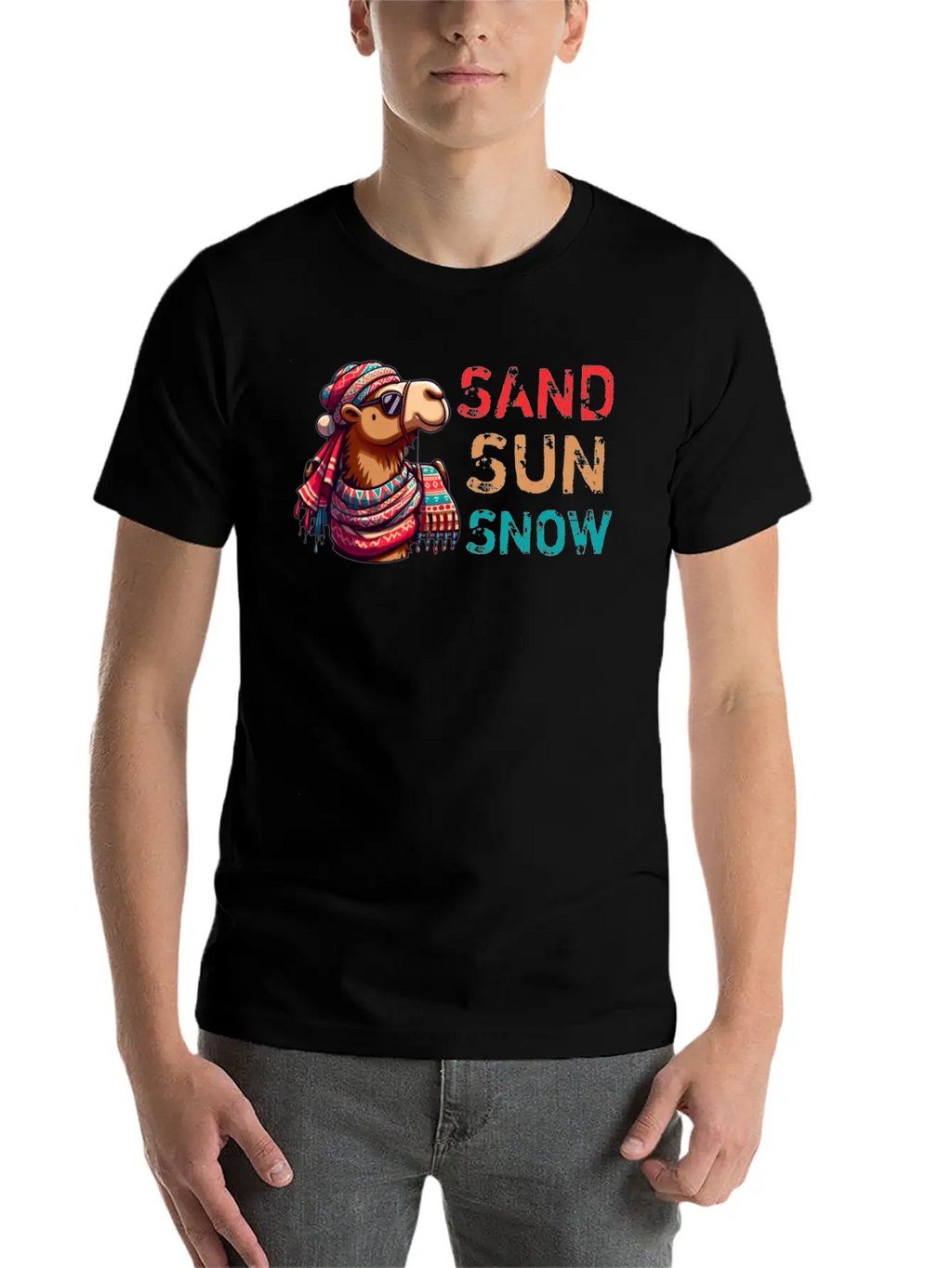 Sand Sun Snow Unisex Short Sleeve Soft Cotton T-Shirt – Casual Everyday Wear
