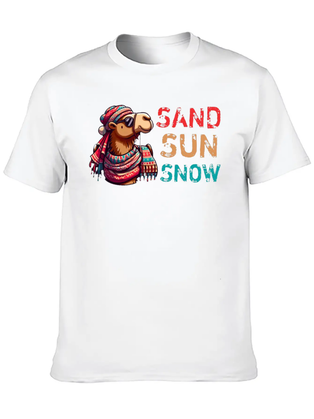 Sand Sun Snow Unisex Short Sleeve Soft Cotton T-Shirt – Casual Everyday Wear