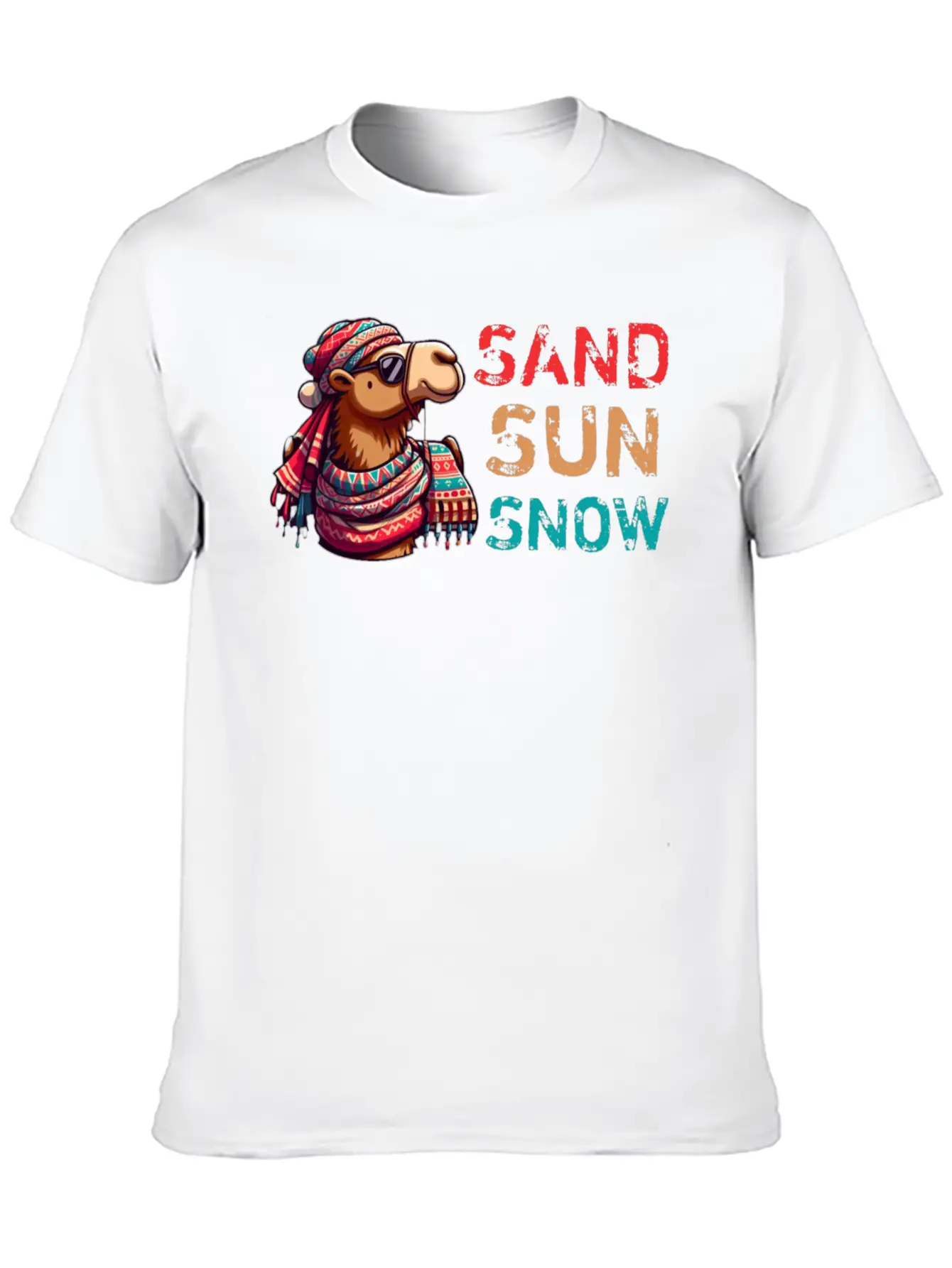 Sand Sun Snow Unisex Short Sleeve Soft Cotton T-Shirt – Casual Everyday Wear