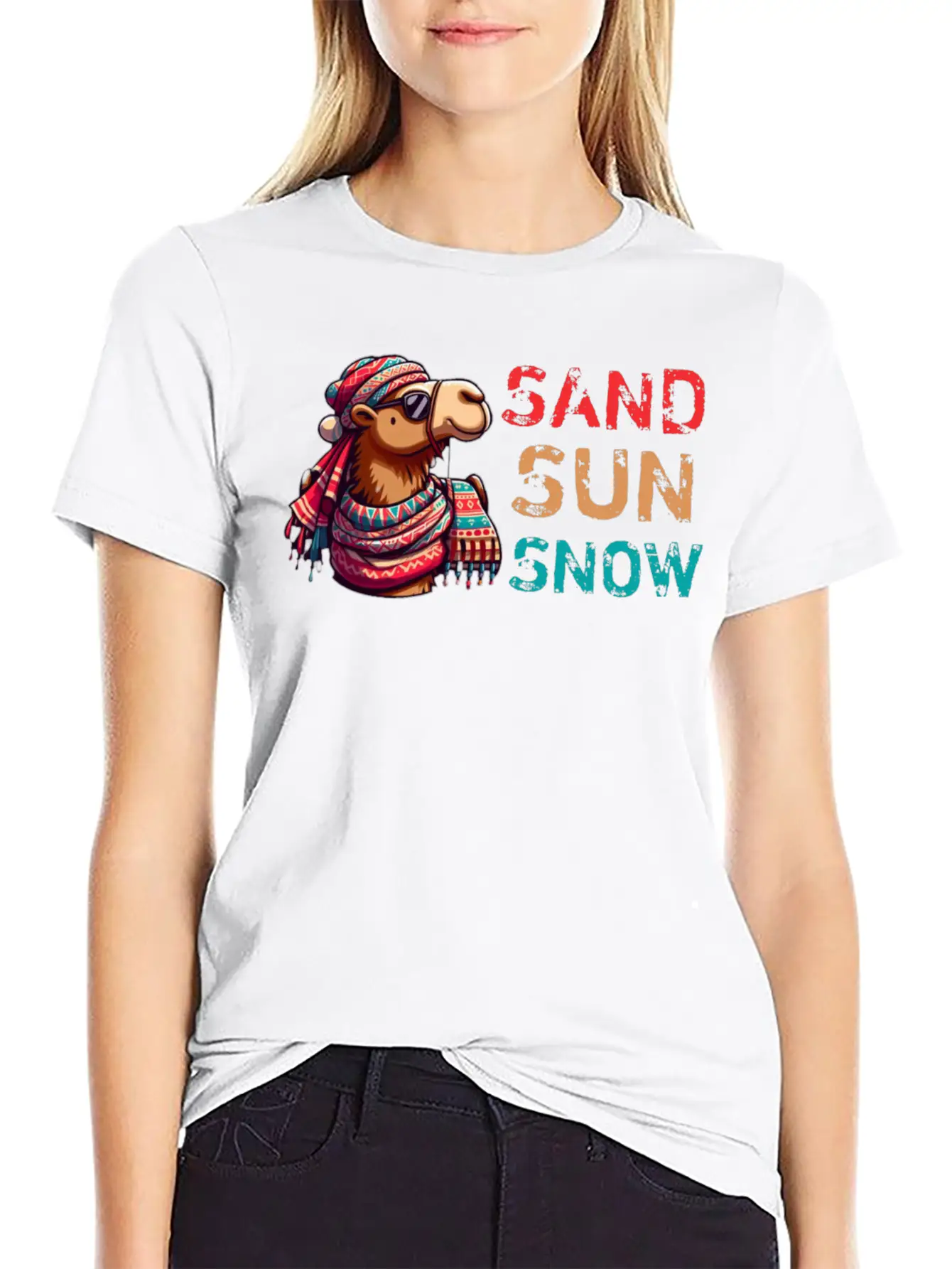 Sand Sun Snow Unisex Short Sleeve Soft Cotton T-Shirt – Casual Everyday Wear
