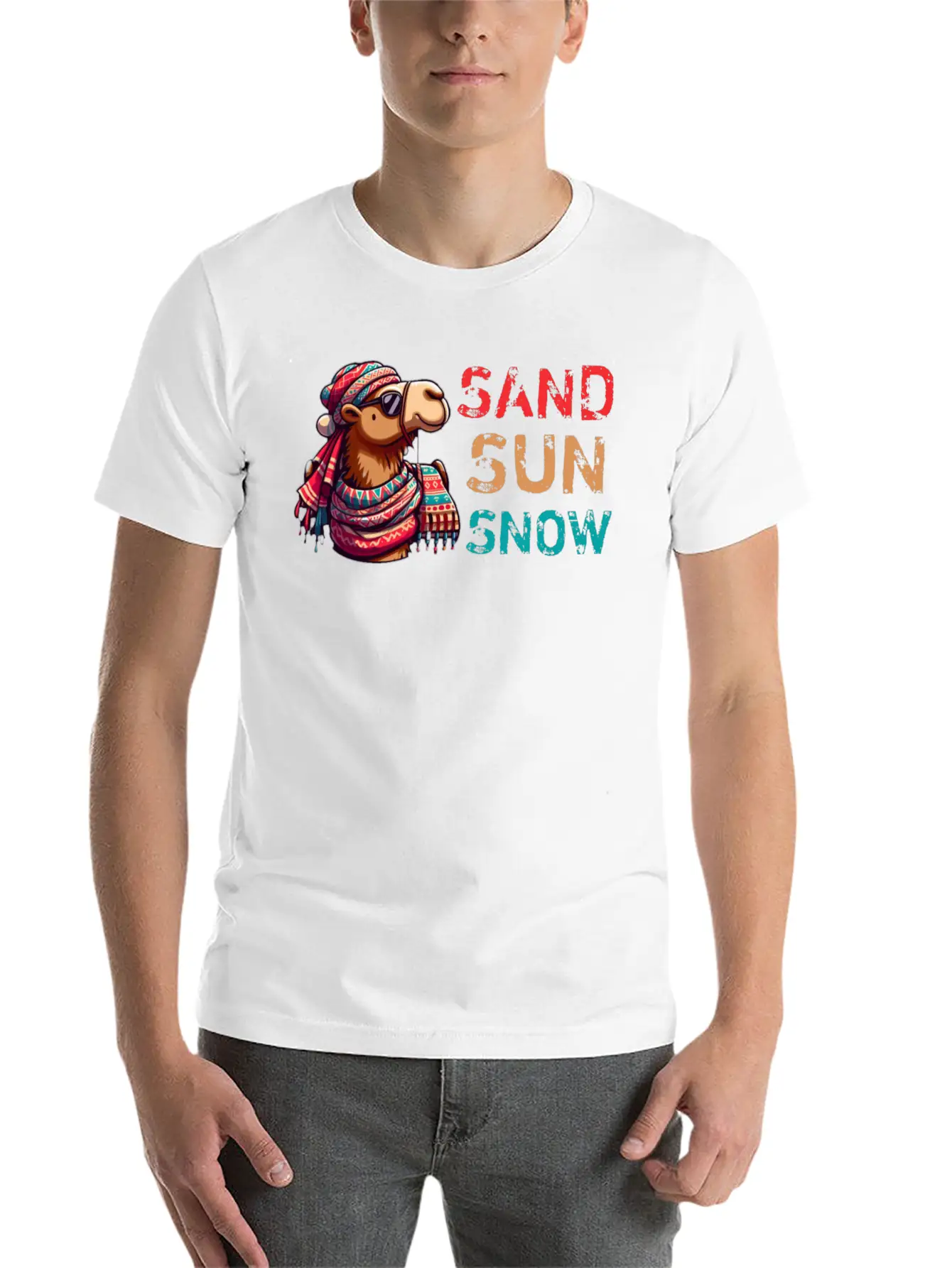 Sand Sun Snow Unisex Short Sleeve Soft Cotton T-Shirt – Casual Everyday Wear