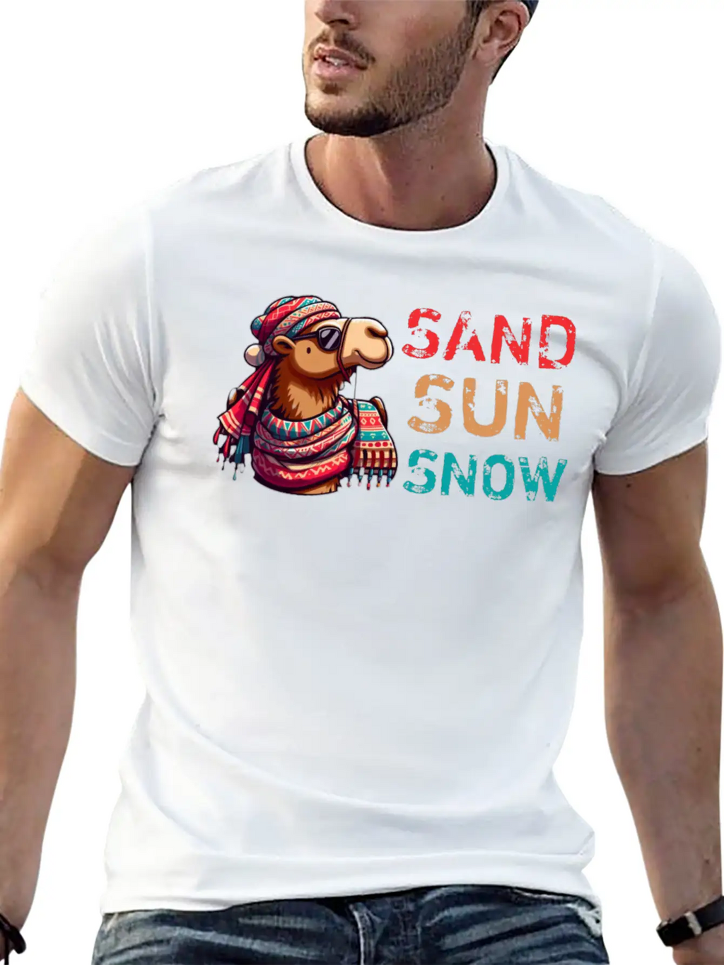 Sand Sun Snow Unisex Short Sleeve Soft Cotton T-Shirt – Casual Everyday Wear