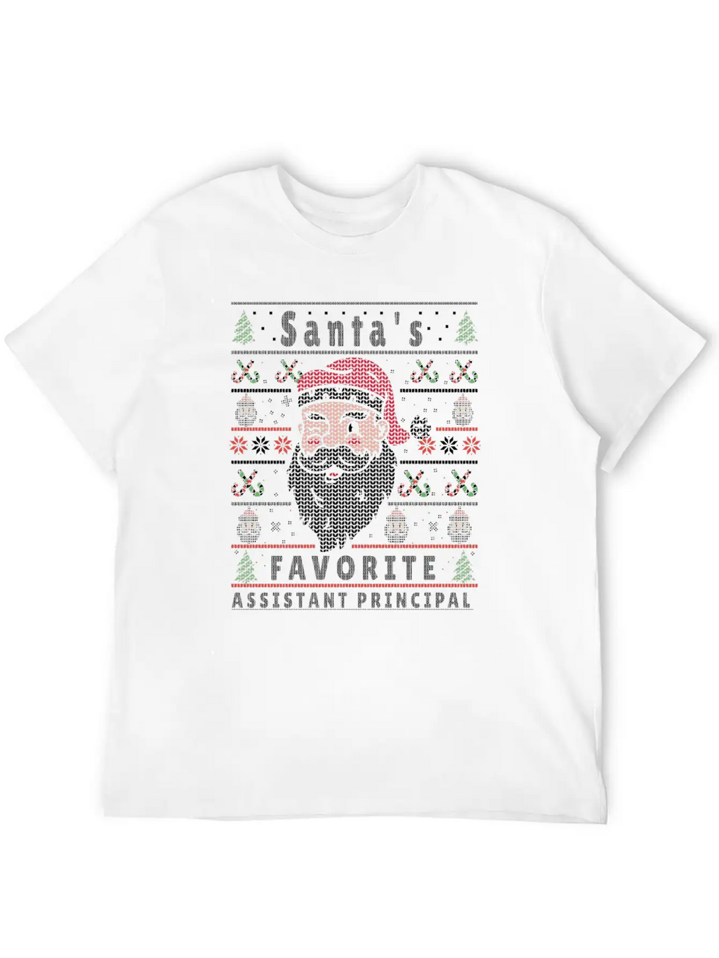 Santas XMAS Ugly Christmas Assistant-Principal Casual Graphic T-Shirt – Simple And Comfortable Daily Wear