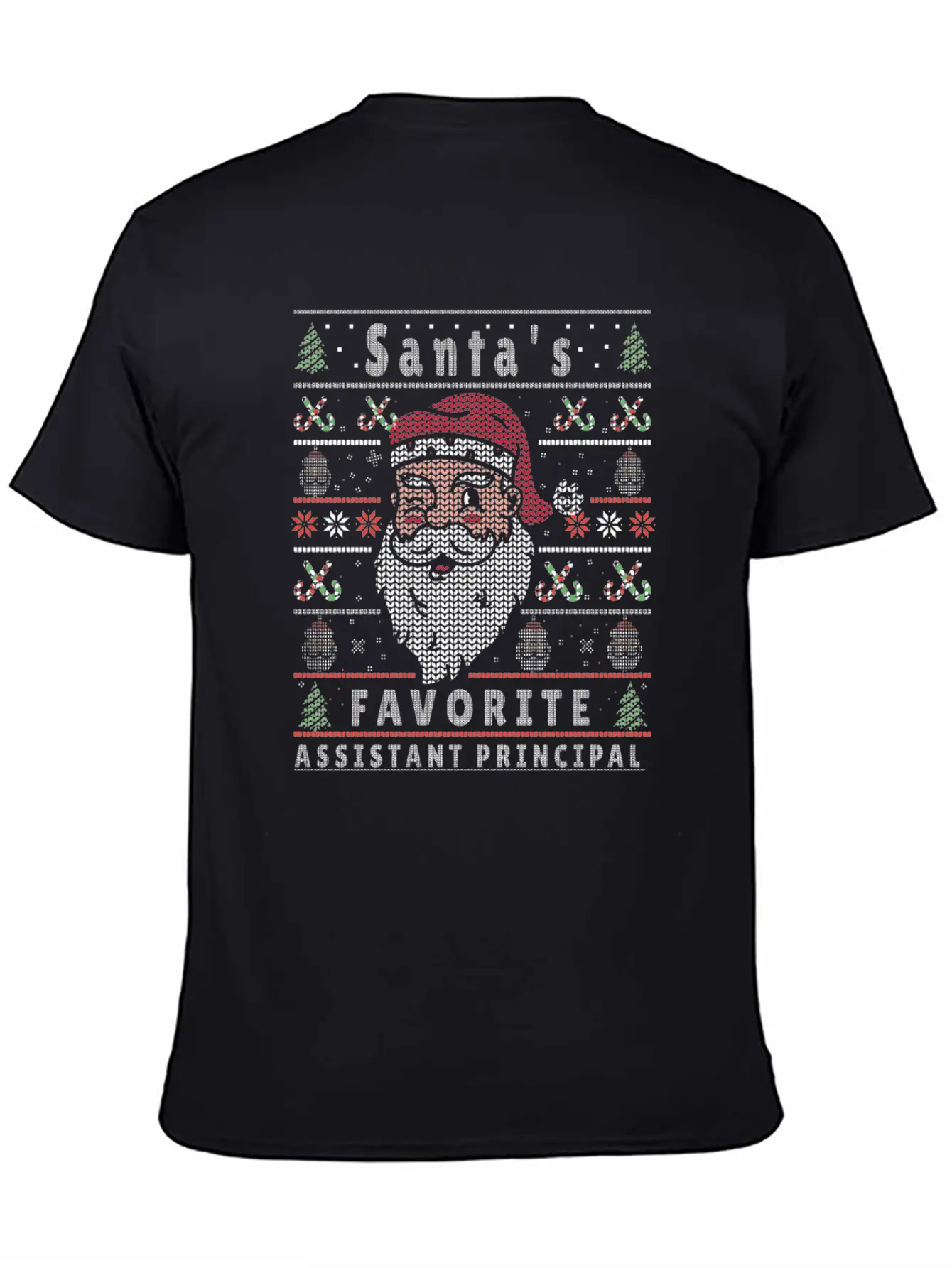 Santas XMAS Ugly Christmas Assistant-Principal Casual Graphic T-Shirt – Simple And Comfortable Daily Wear