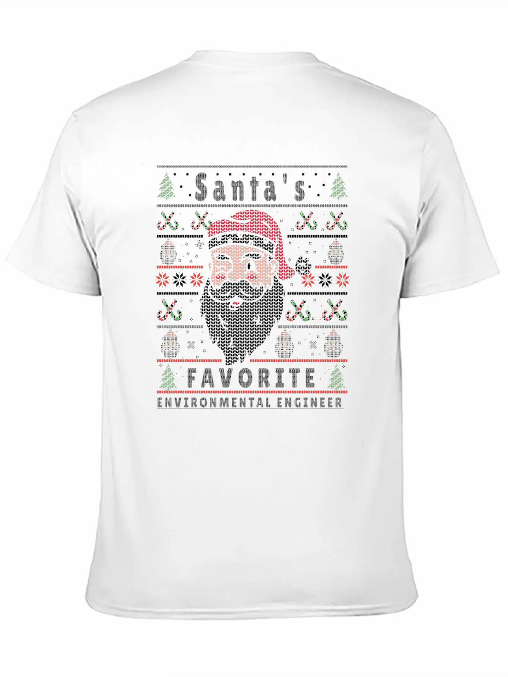Santas XMAS Ugly Christmas Environmental-Engineer Essential Cotton Tee For Daily Outfits – Unisex Style