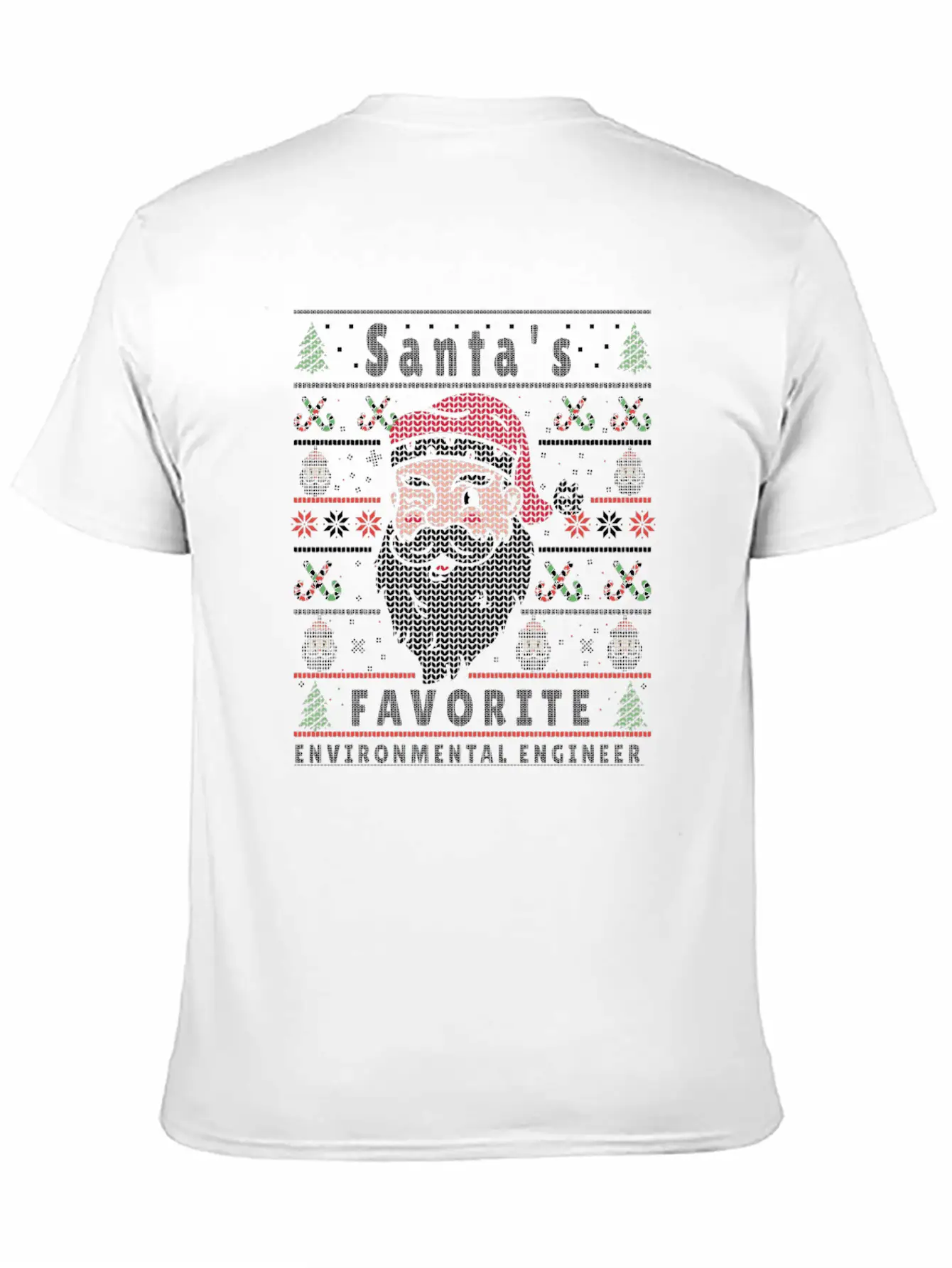 Santas XMAS Ugly Christmas Environmental-Engineer Essential Cotton Tee For Daily Outfits – Unisex Style