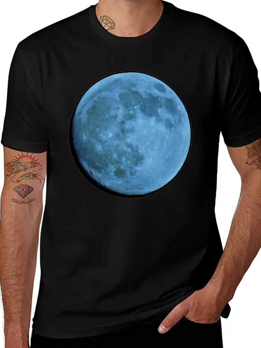 Saphire Blue Moon Breathable Soft Cotton T-Shirt – Timeless Casual Look