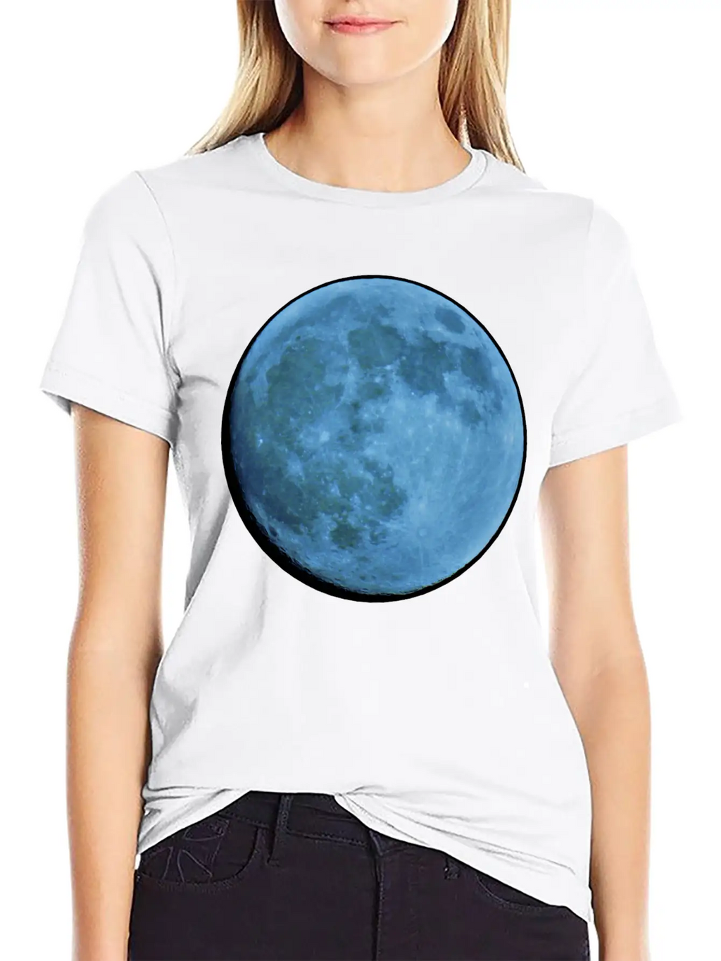 Saphire Blue Moon Breathable Soft Cotton T-Shirt – Timeless Casual Look