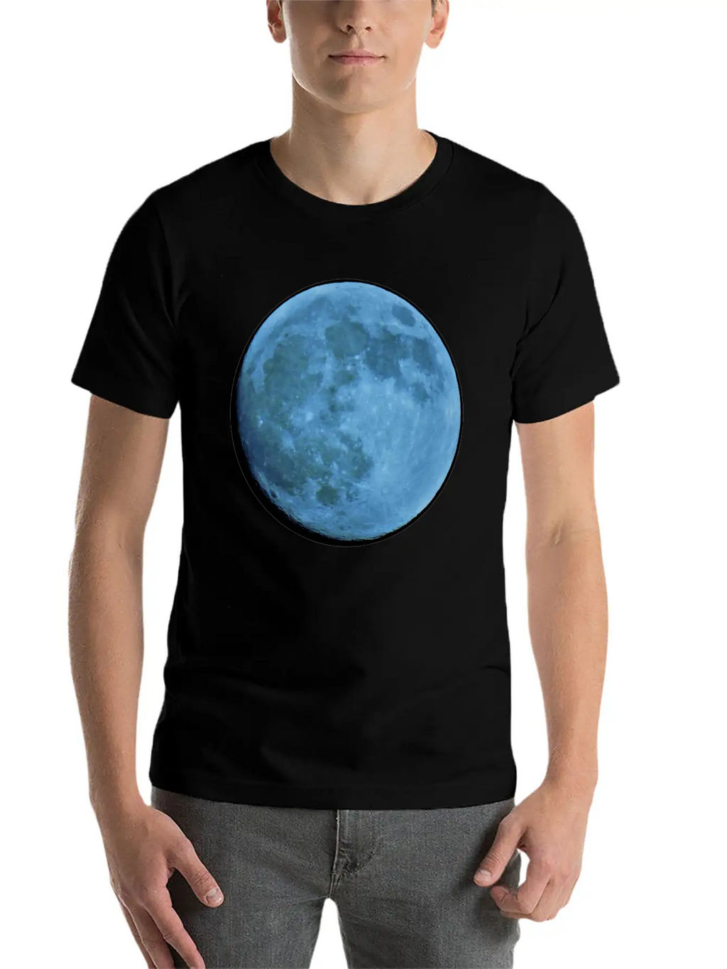 Saphire Blue Moon Breathable Soft Cotton T-Shirt – Timeless Casual Look