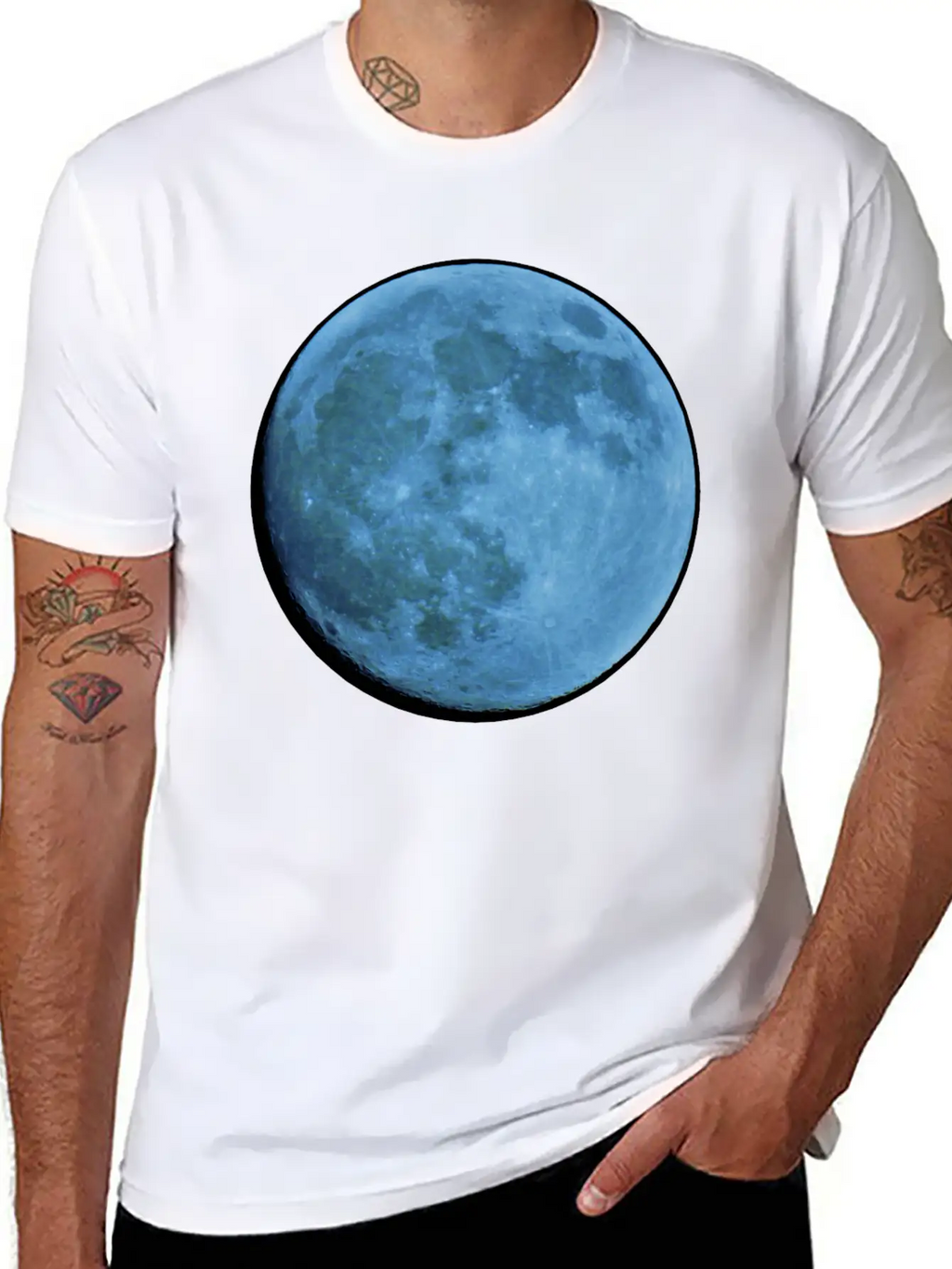 Saphire Blue Moon Breathable Soft Cotton T-Shirt – Timeless Casual Look