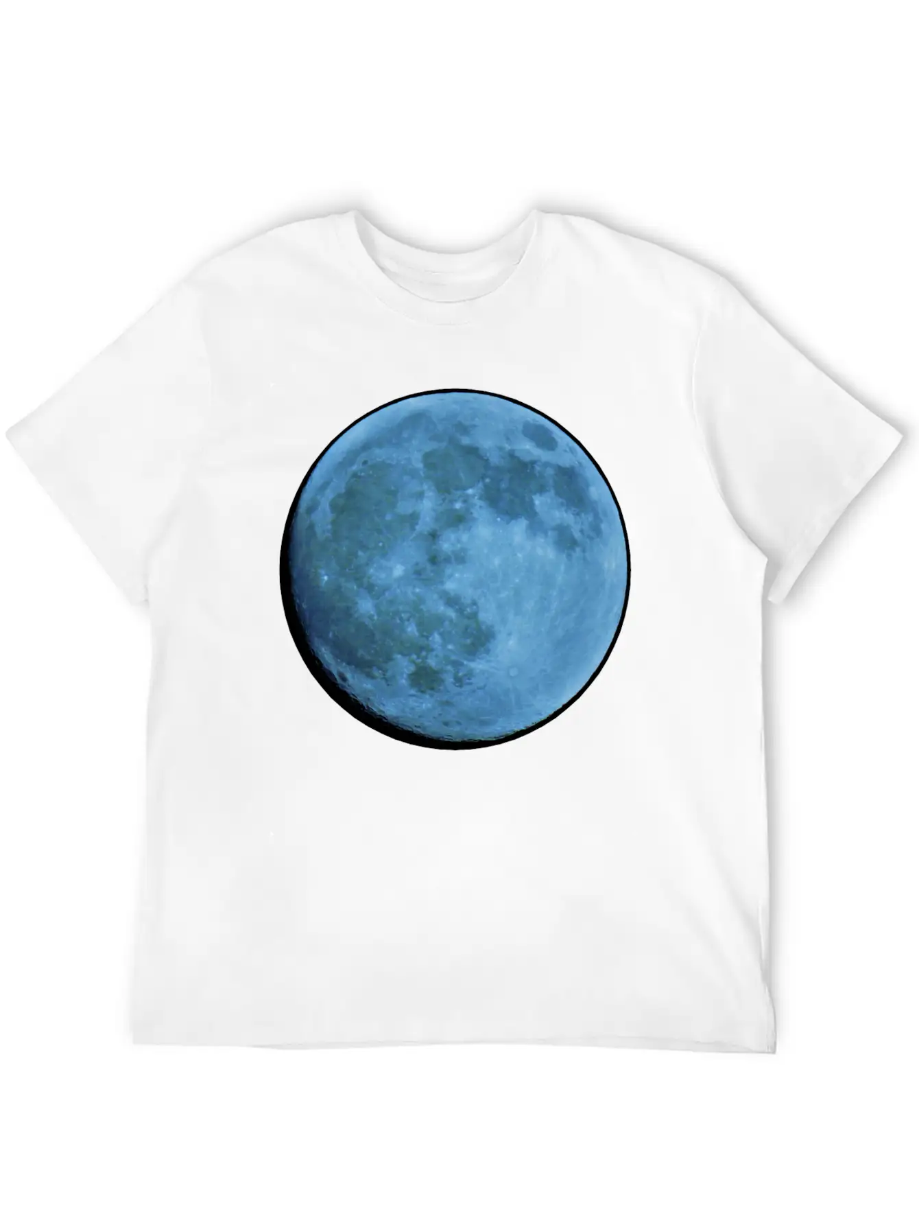 Saphire Blue Moon Breathable Soft Cotton T-Shirt – Timeless Casual Look