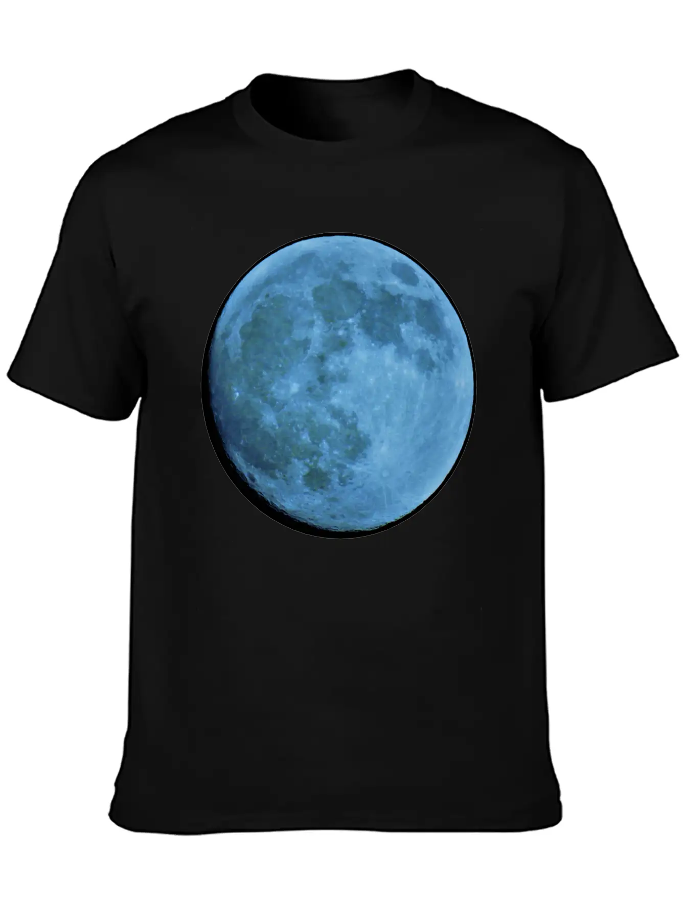 Saphire Blue Moon Breathable Soft Cotton T-Shirt – Timeless Casual Look