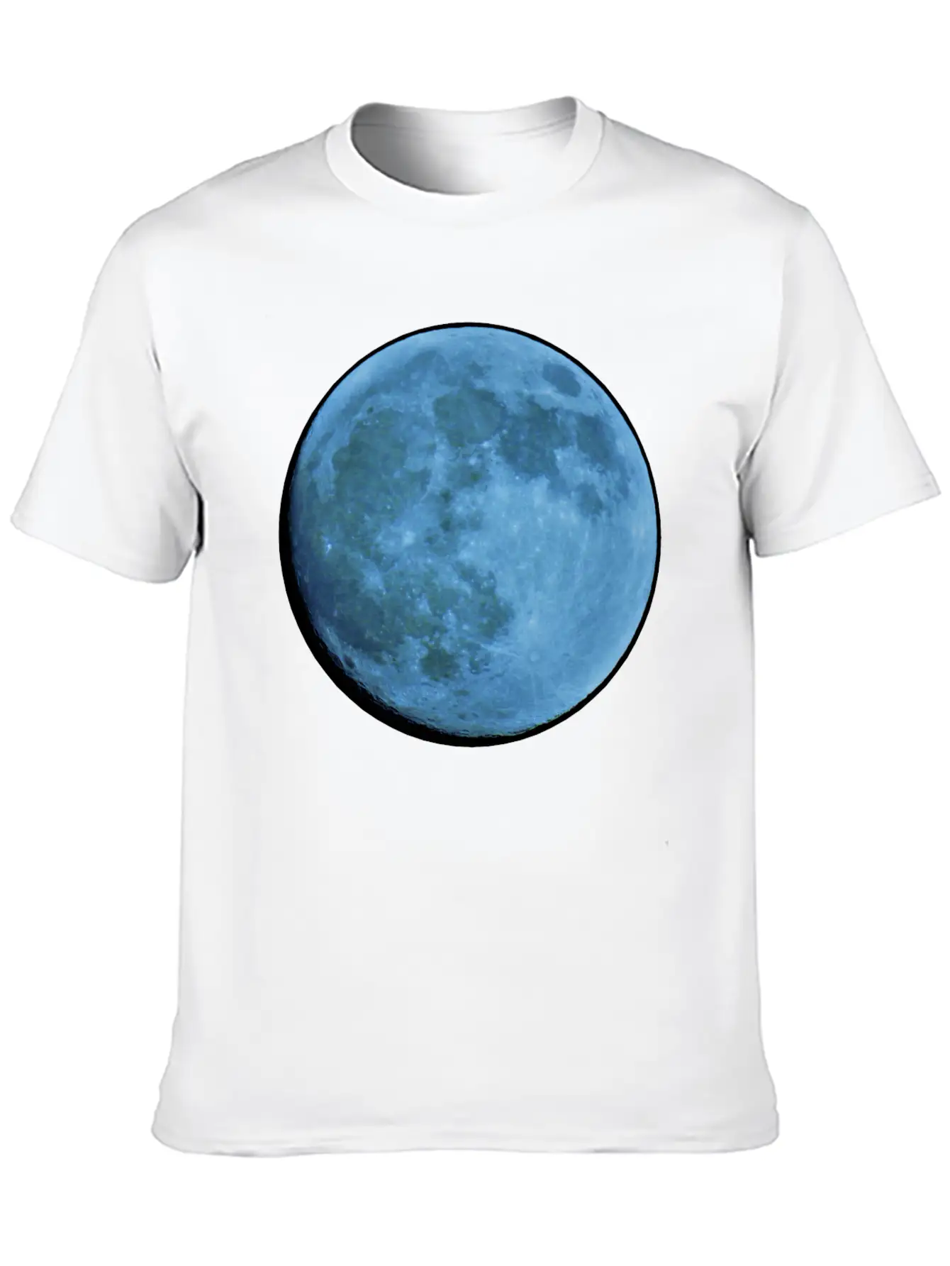 Saphire Blue Moon Breathable Soft Cotton T-Shirt – Timeless Casual Look