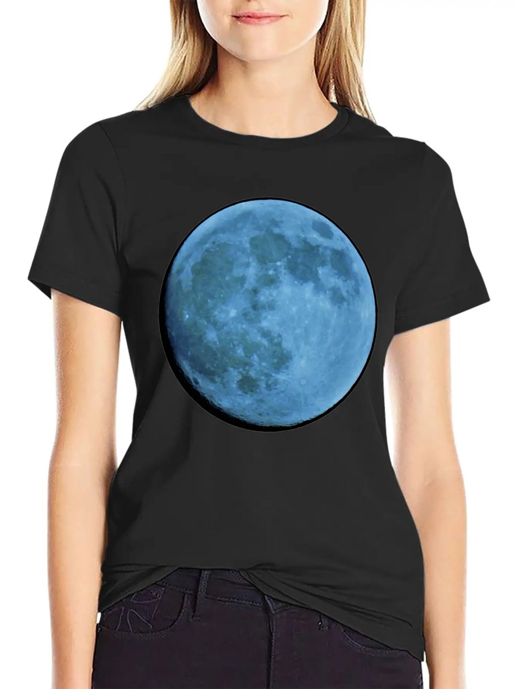 Saphire Blue Moon Breathable Soft Cotton T-Shirt – Timeless Casual Look