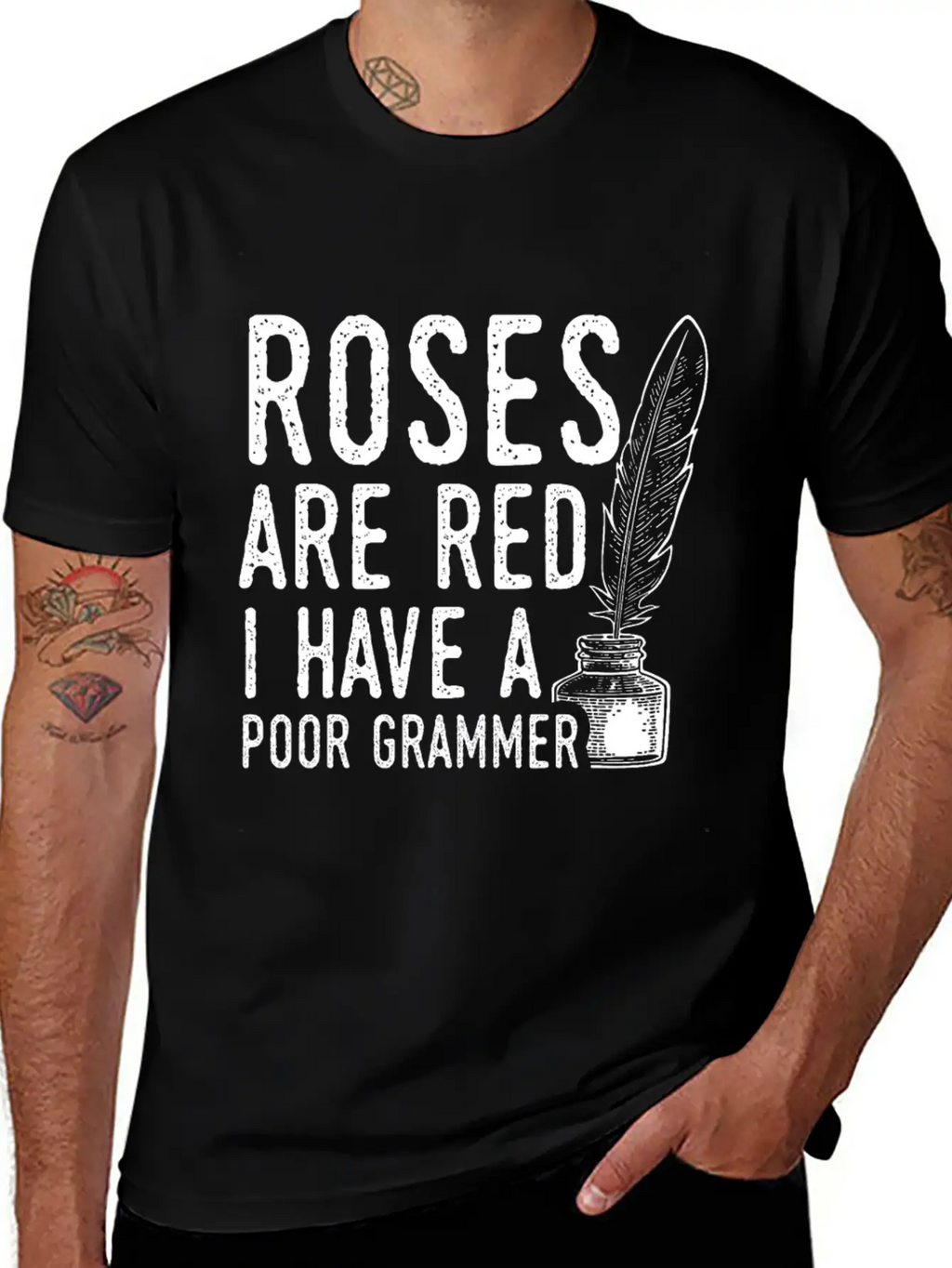 Sarcastic Poet Design Quote Poor Grammar Unisex Casual T-Shirt – Clean Design For Daily Comfort