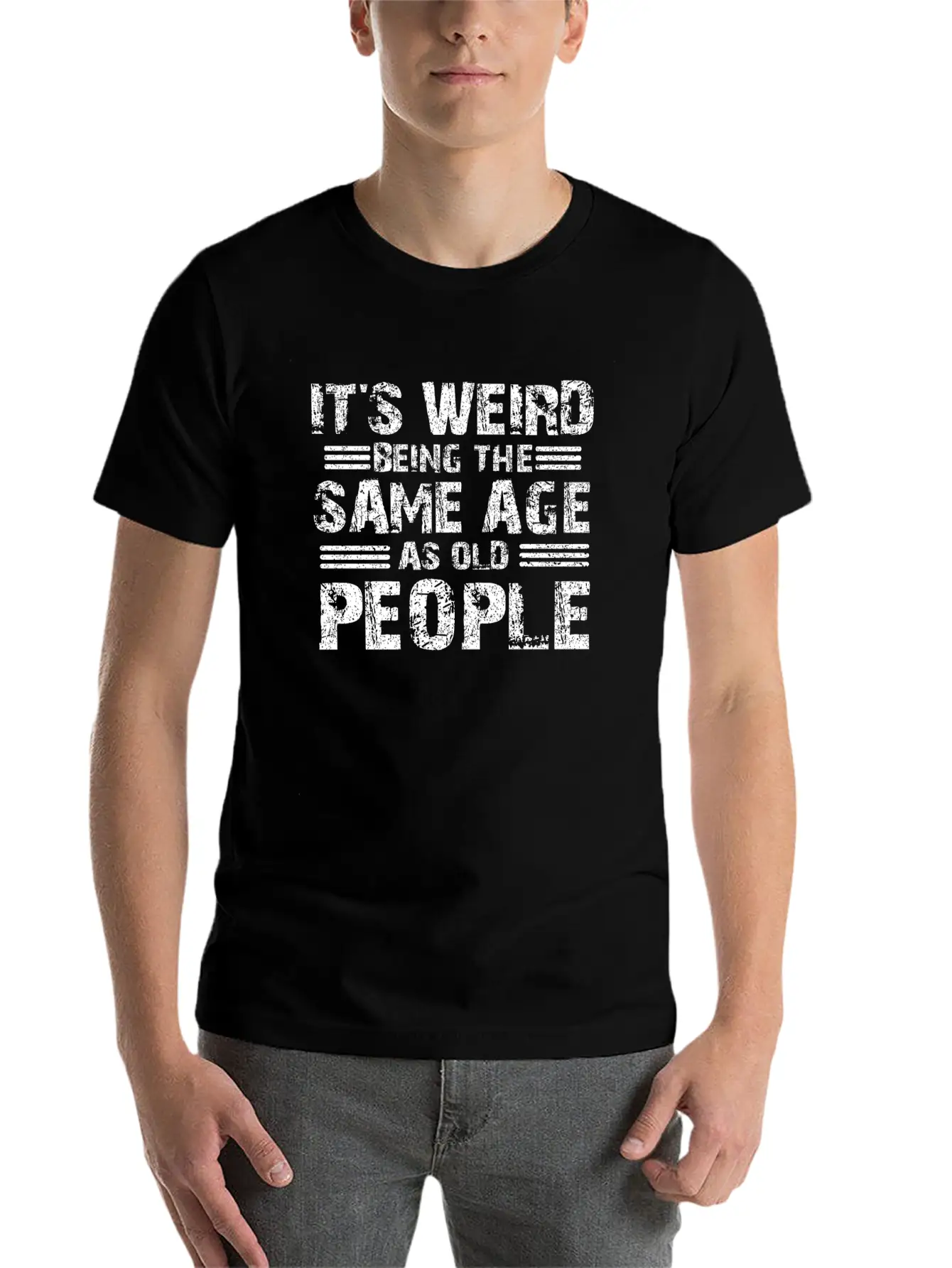 Sarcastic Weird Being Sale Age As Old People Stylish Everyday T-Shirt – Unisex Basic Cotton Tee