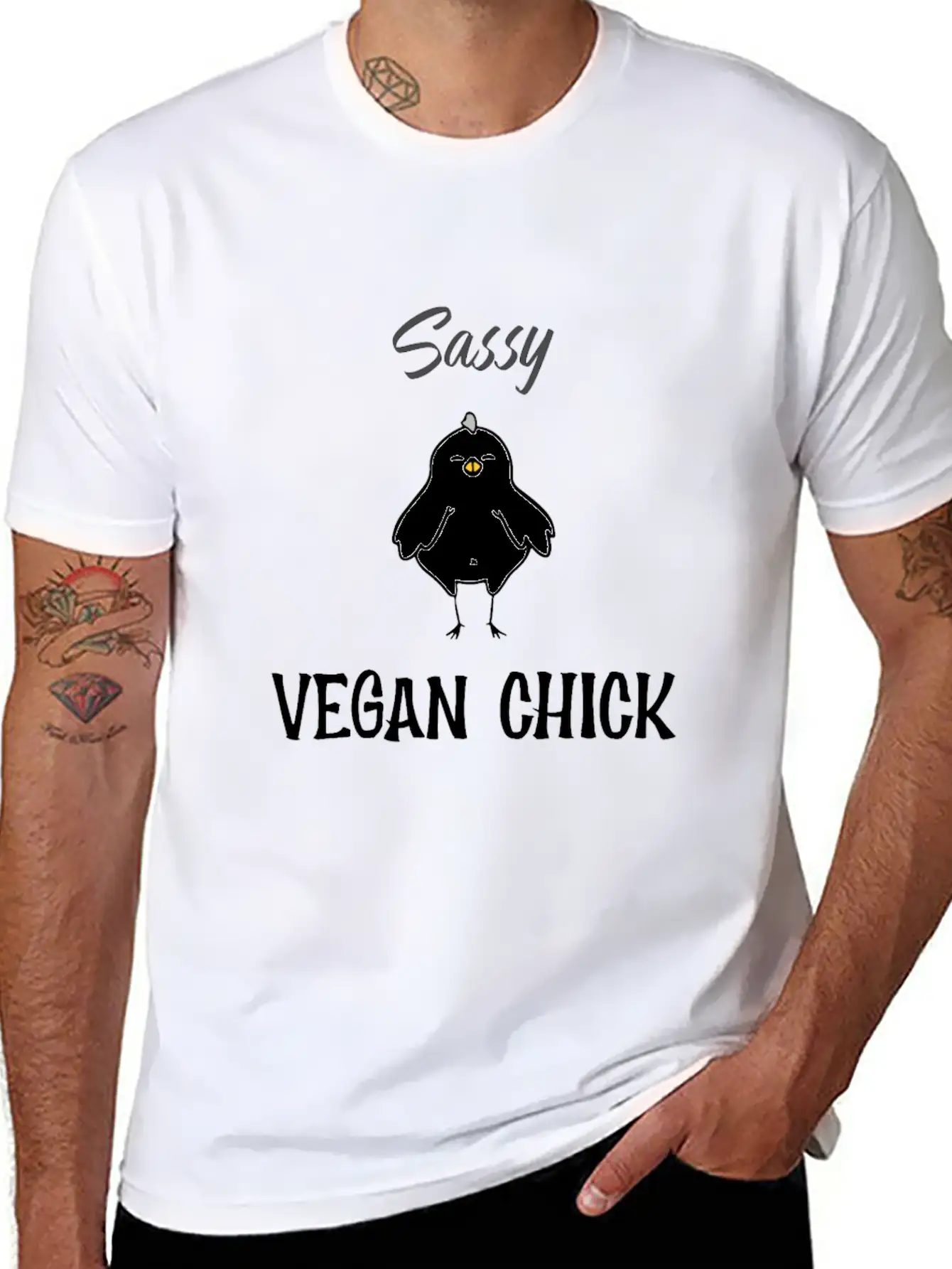 Sassy Vegan Chick Breathable Soft Cotton T-Shirt – Timeless Casual Look