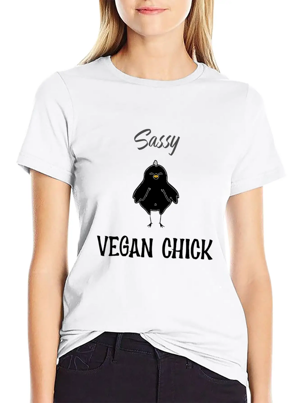 Sassy Vegan Chick Breathable Soft Cotton T-Shirt – Timeless Casual Look