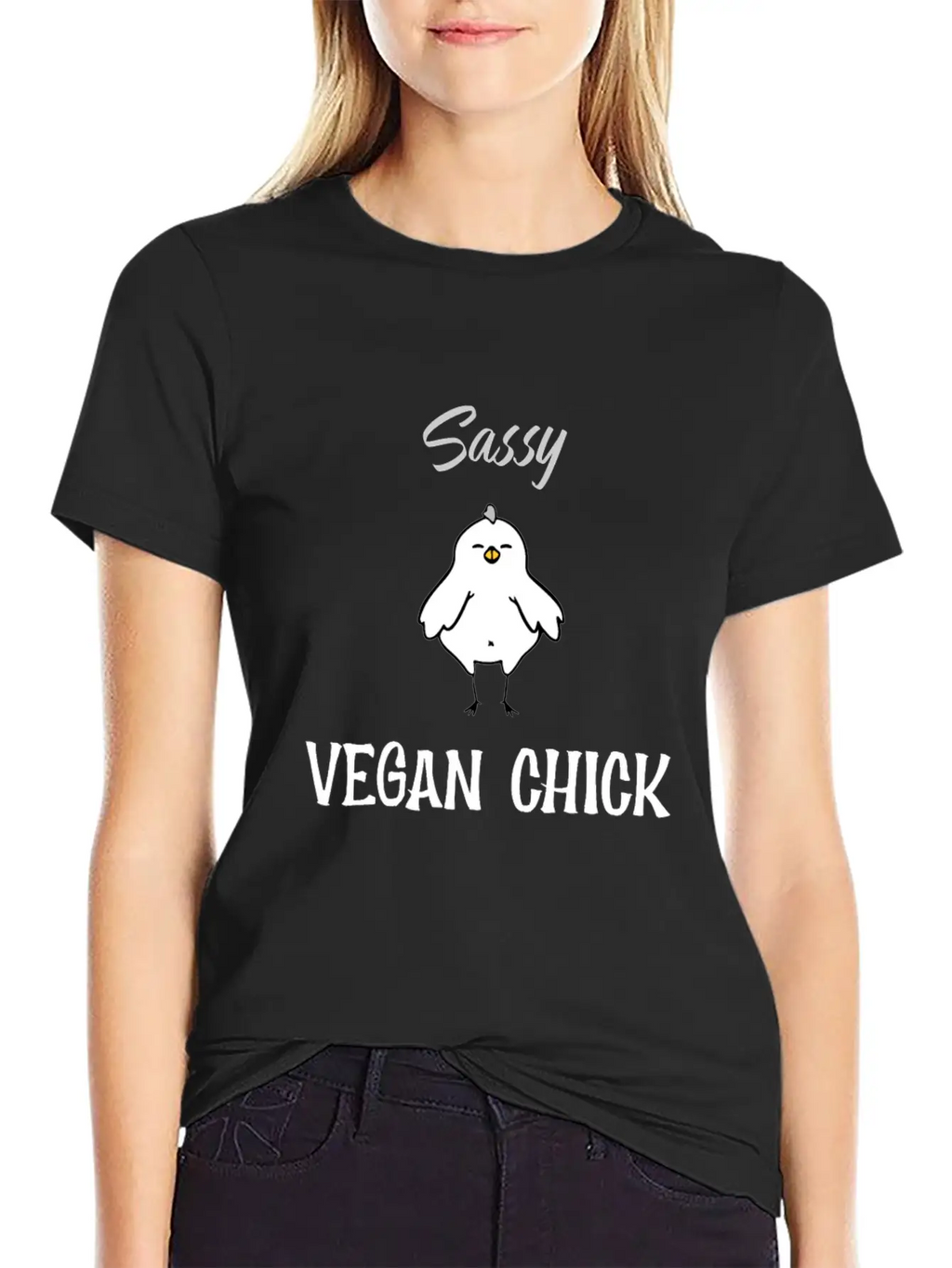 Sassy Vegan Chick Breathable Soft Cotton T-Shirt – Timeless Casual Look