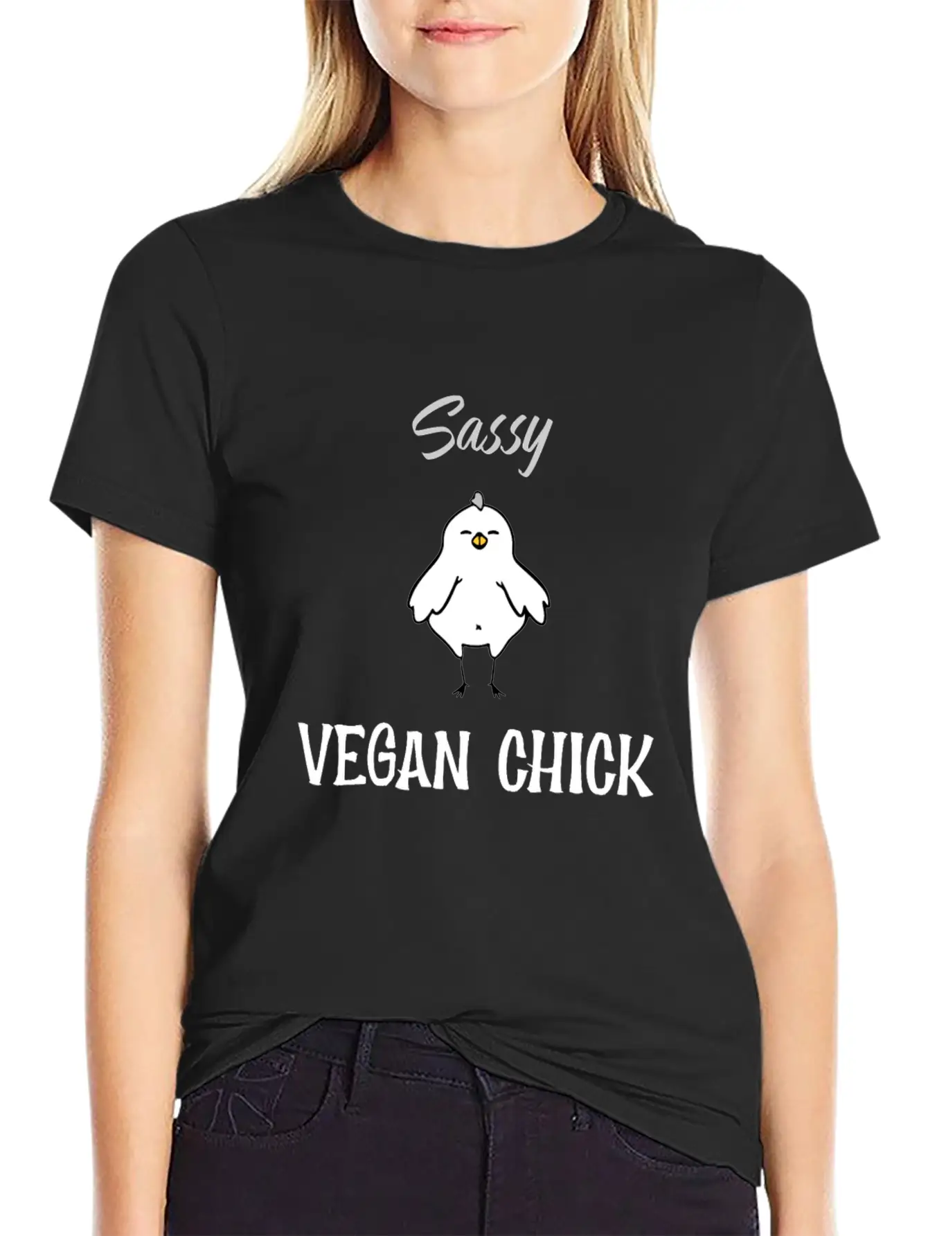 Sassy Vegan Chick Breathable Soft Cotton T-Shirt – Timeless Casual Look